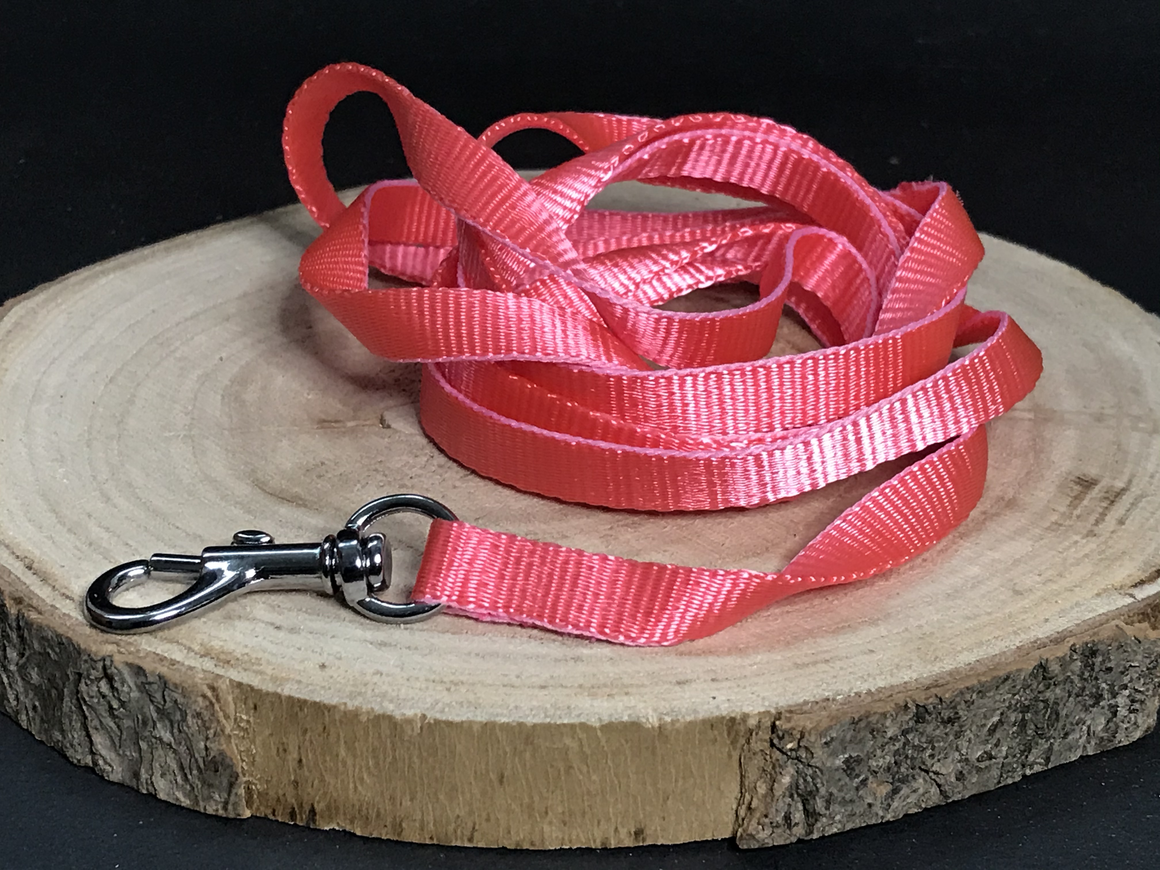 Palkar vodítko z popruhu pre psov 150 cm x 10 mm ružová