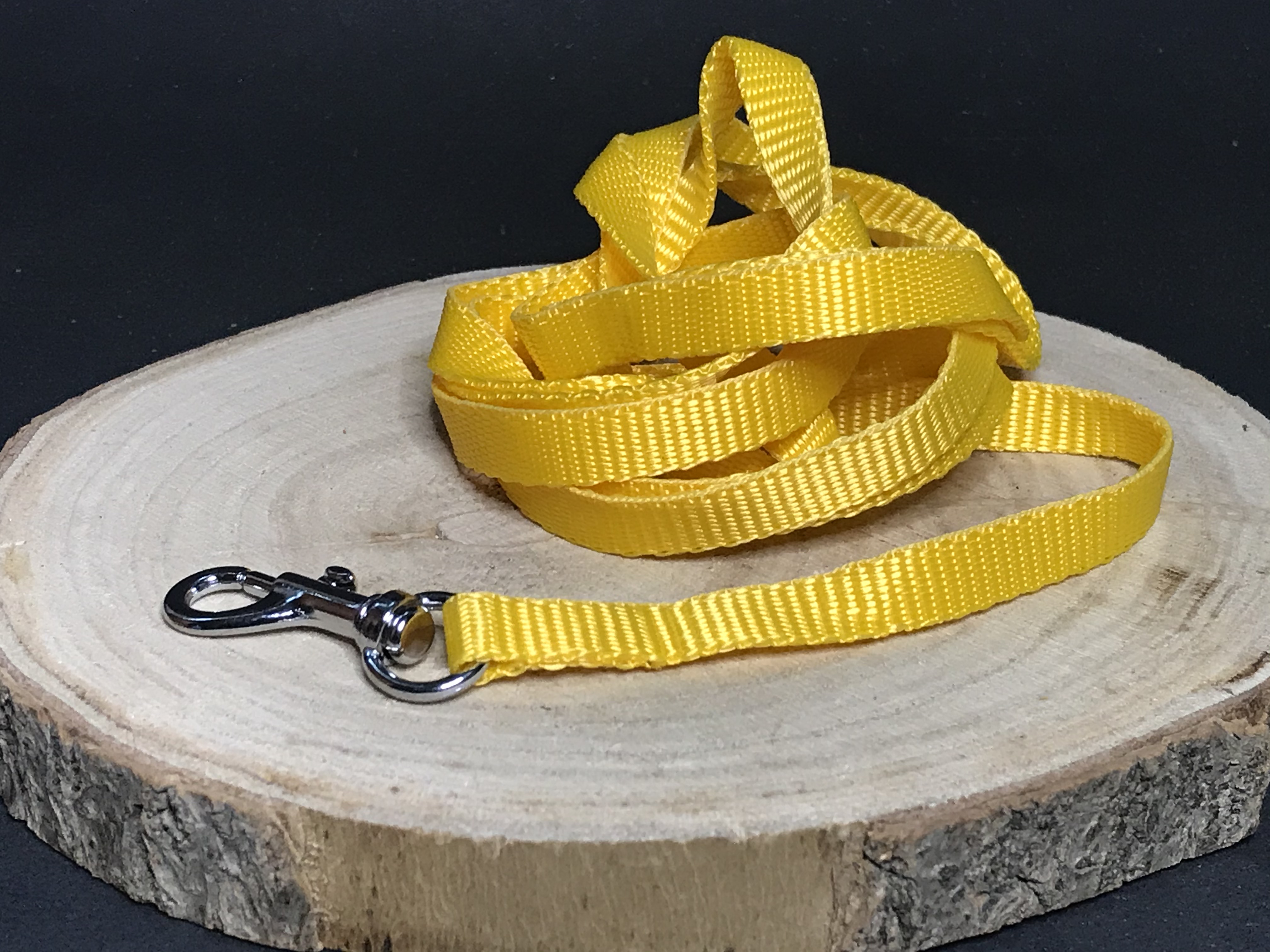 Palkar vodítko z popruhu pre psov 150 cm x 10 mm žltá