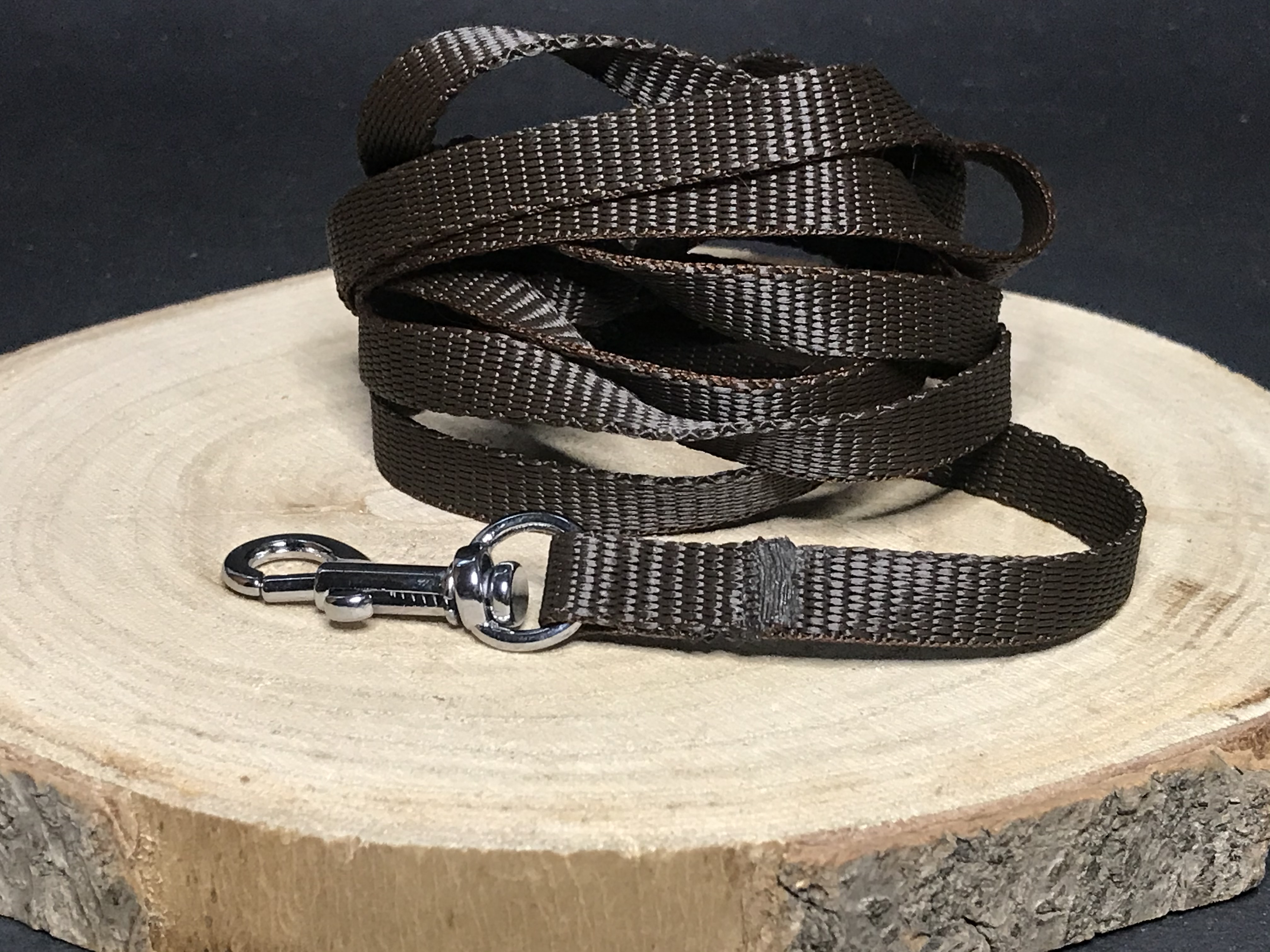 Palkar vodítko z popruhu pre psov 150 cm x 10 mm hnedá