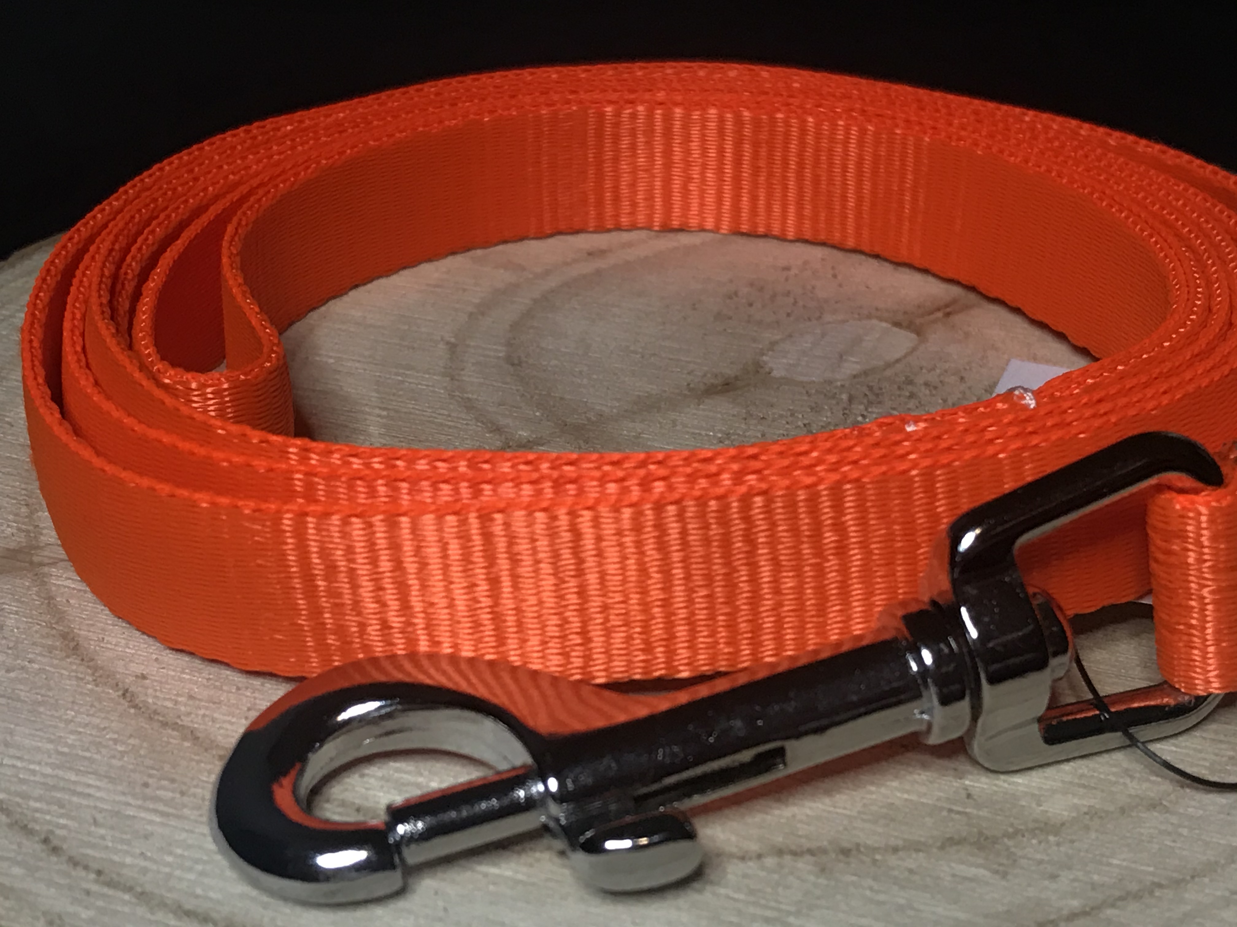 Palkar vodítko z popruhu pre psov 150 cm x 16 mm oranžová