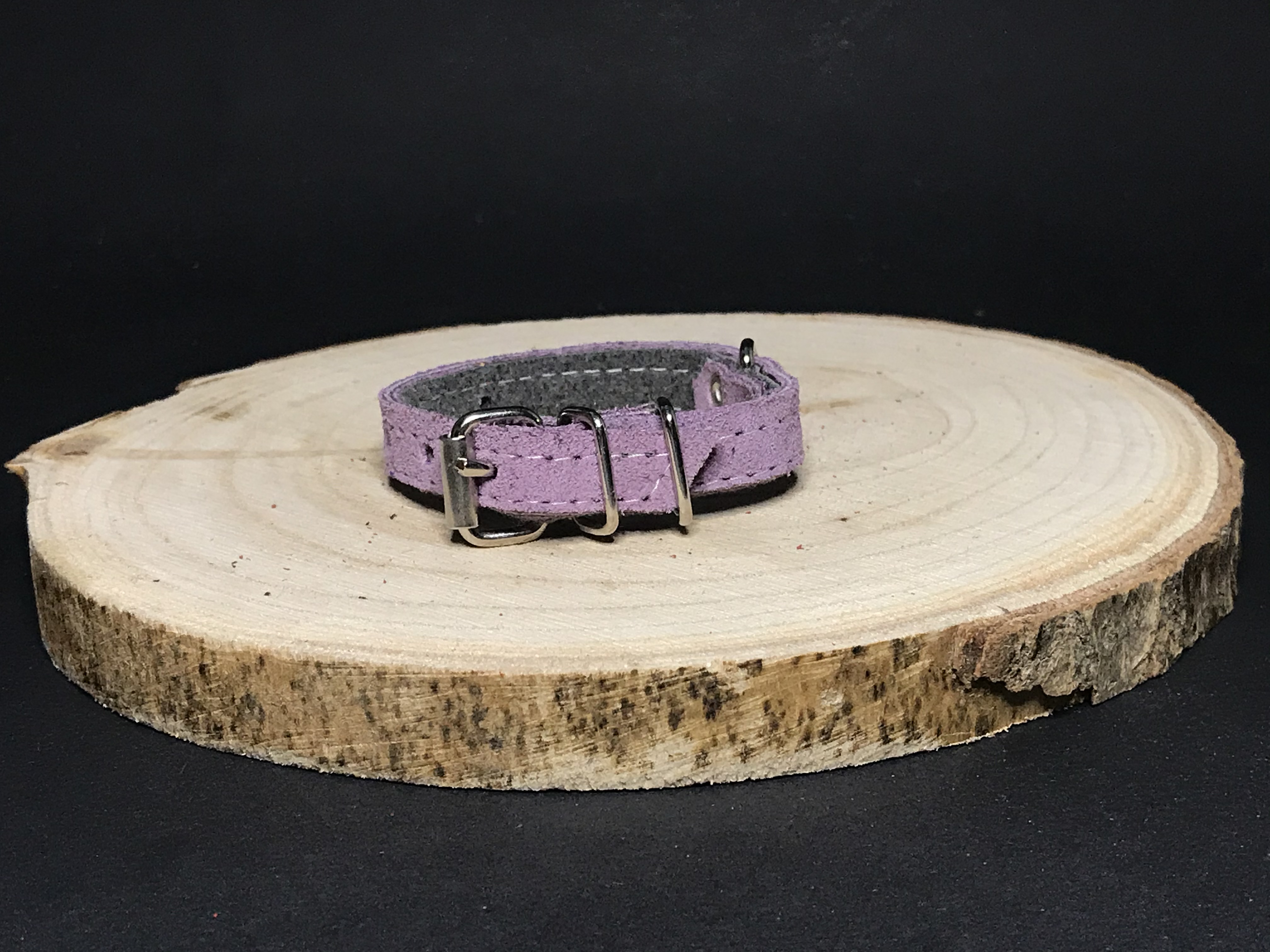 Palkar obojok z velúrovej kože pre psy 20 cm x 12 mm ružová