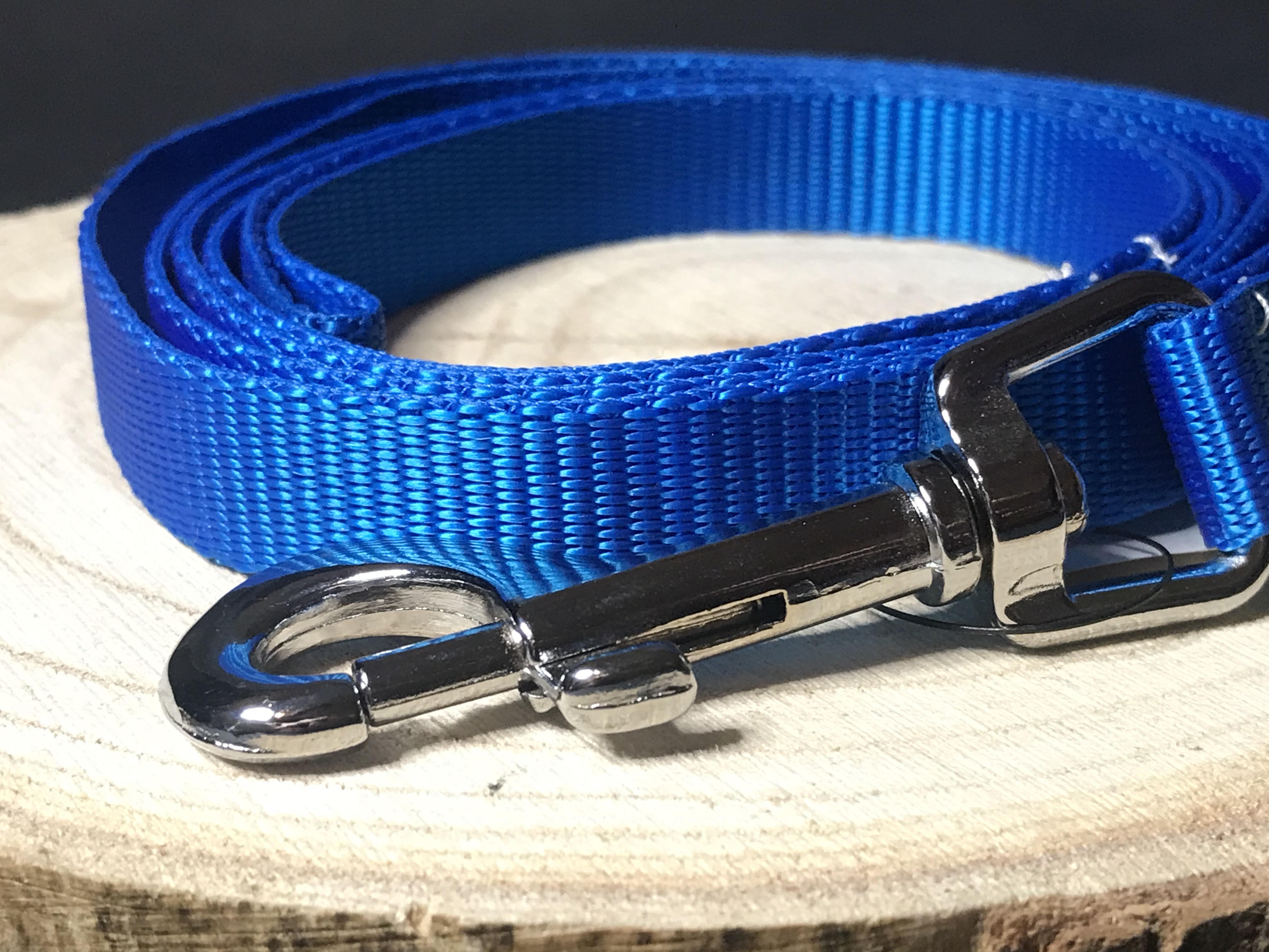 Palkar vodítko z popruhu pre psov 150 cm x 16 mm modrá