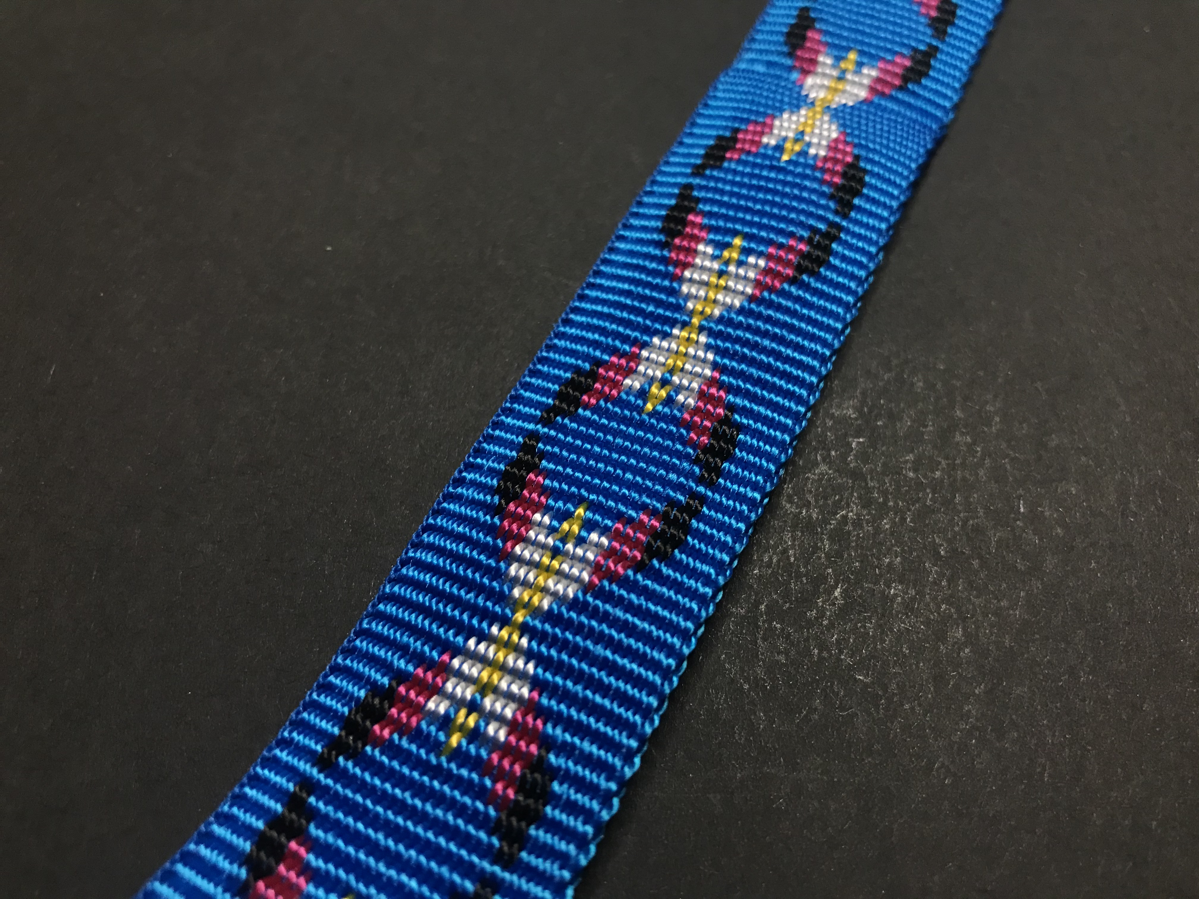 Palkar vodítko z popruhu pre psov 150 cm x 25 mm modrá s indiánom