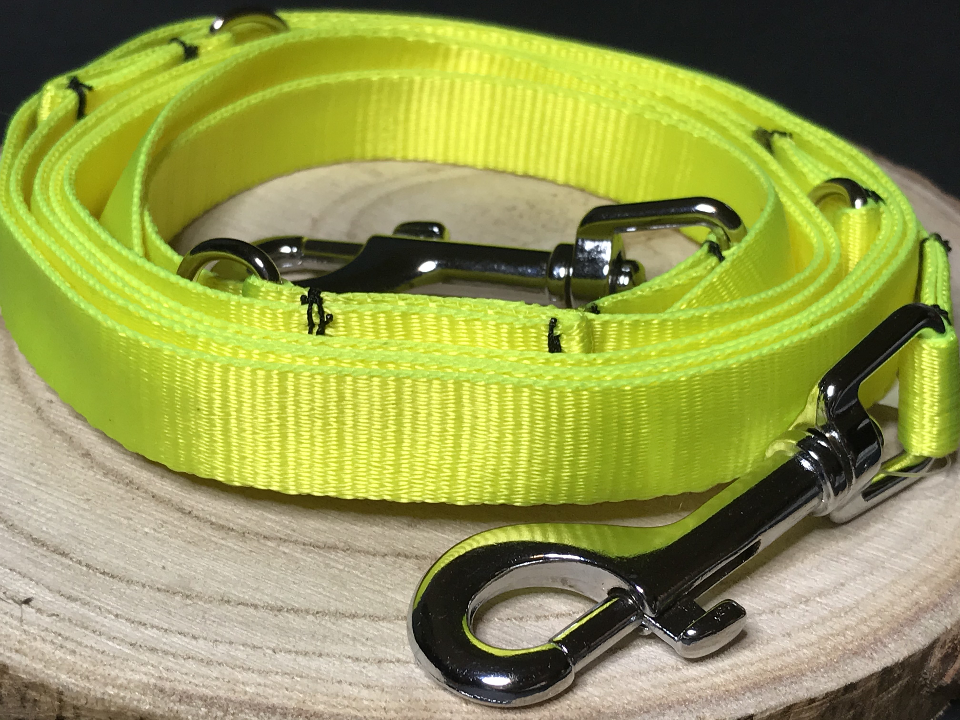 Palkar vodítko prepínacie z popruhu pre psov 250 cm x 16 mm fosforovo-žltá