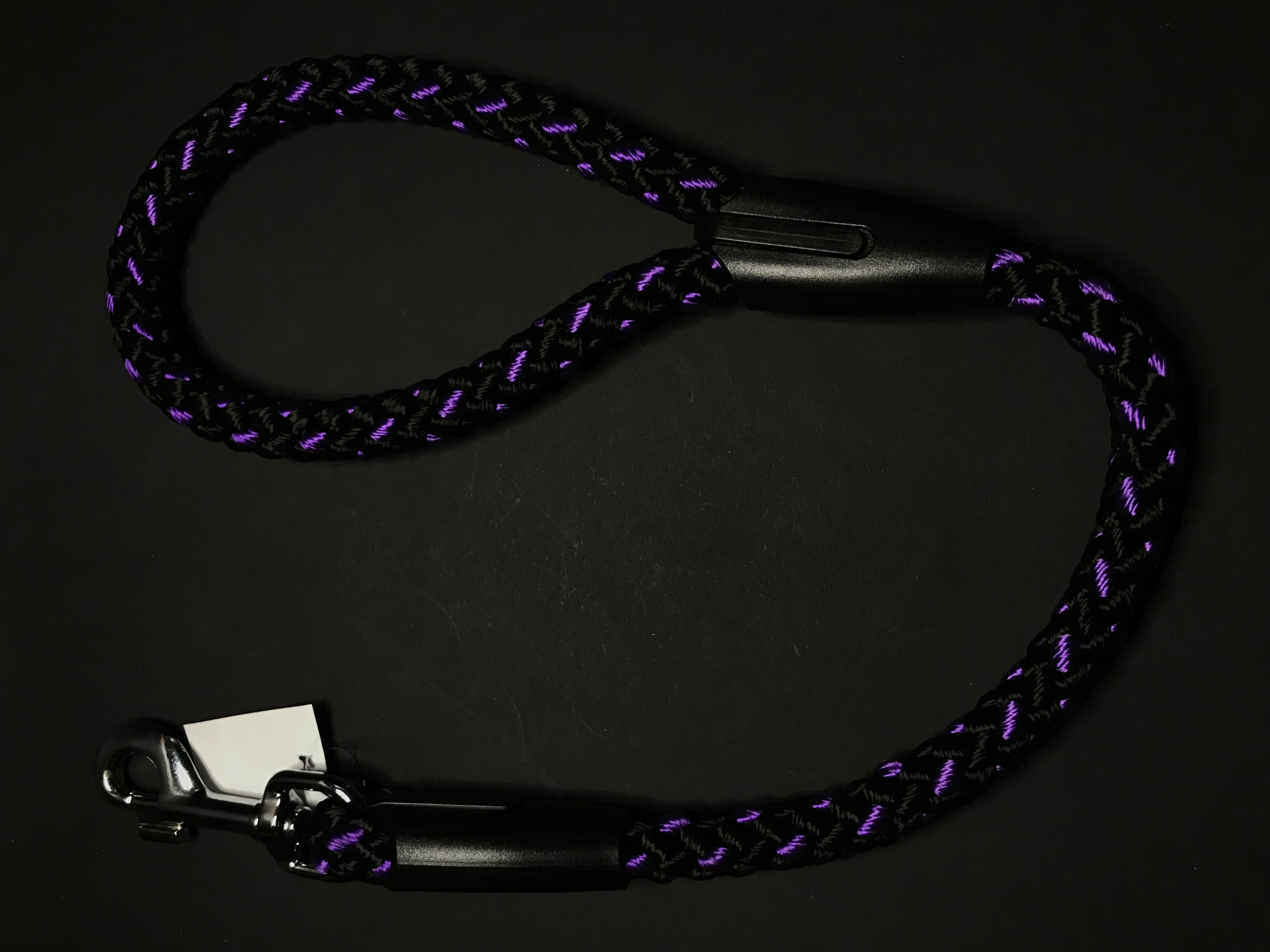 Palkar vodítko ucho pre psov 55 cm x 14 mm čierno-fialová