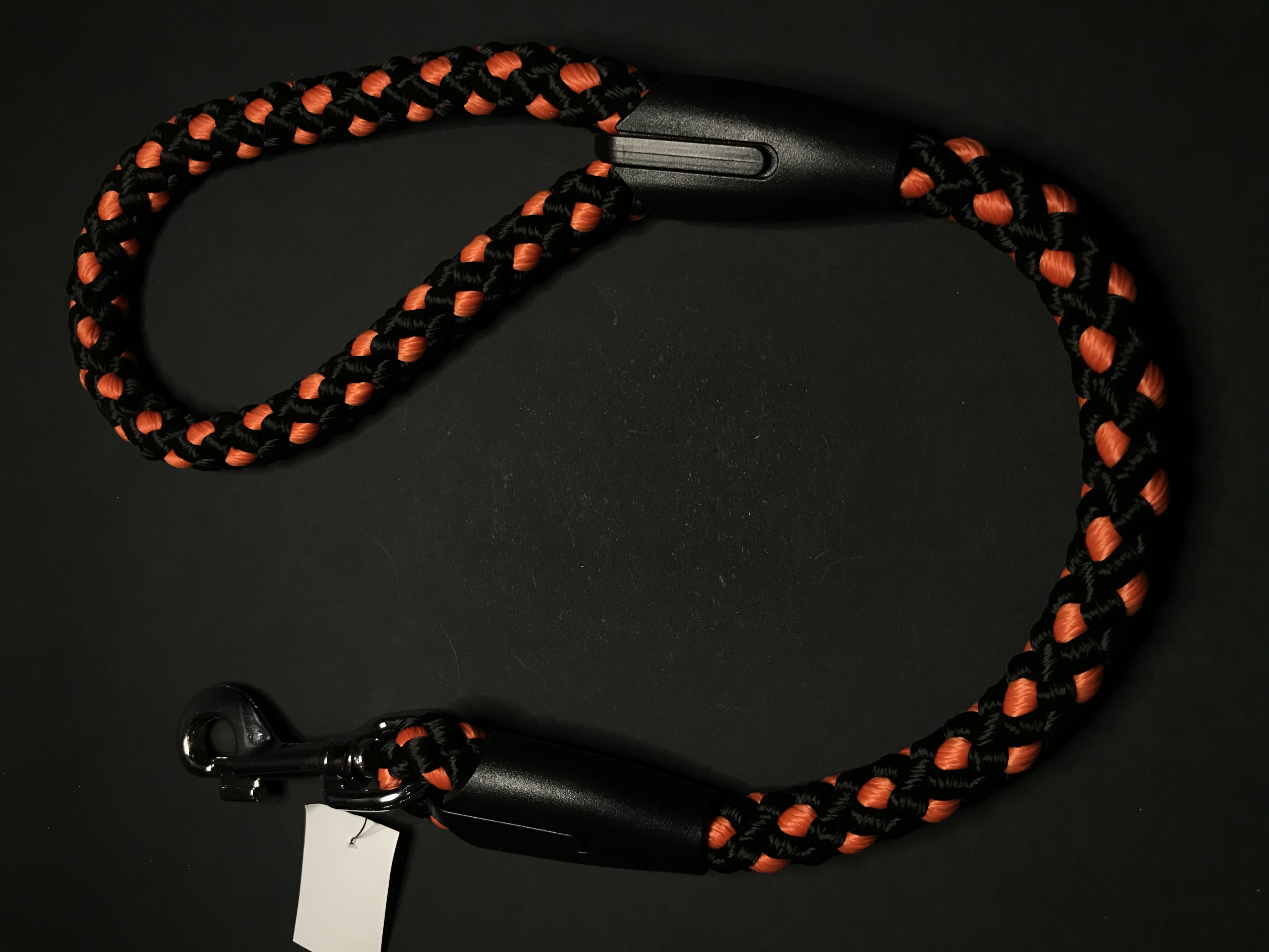 Palkar vodítko ucho pre psov 55 cm x 14 mm čierno-oranžová