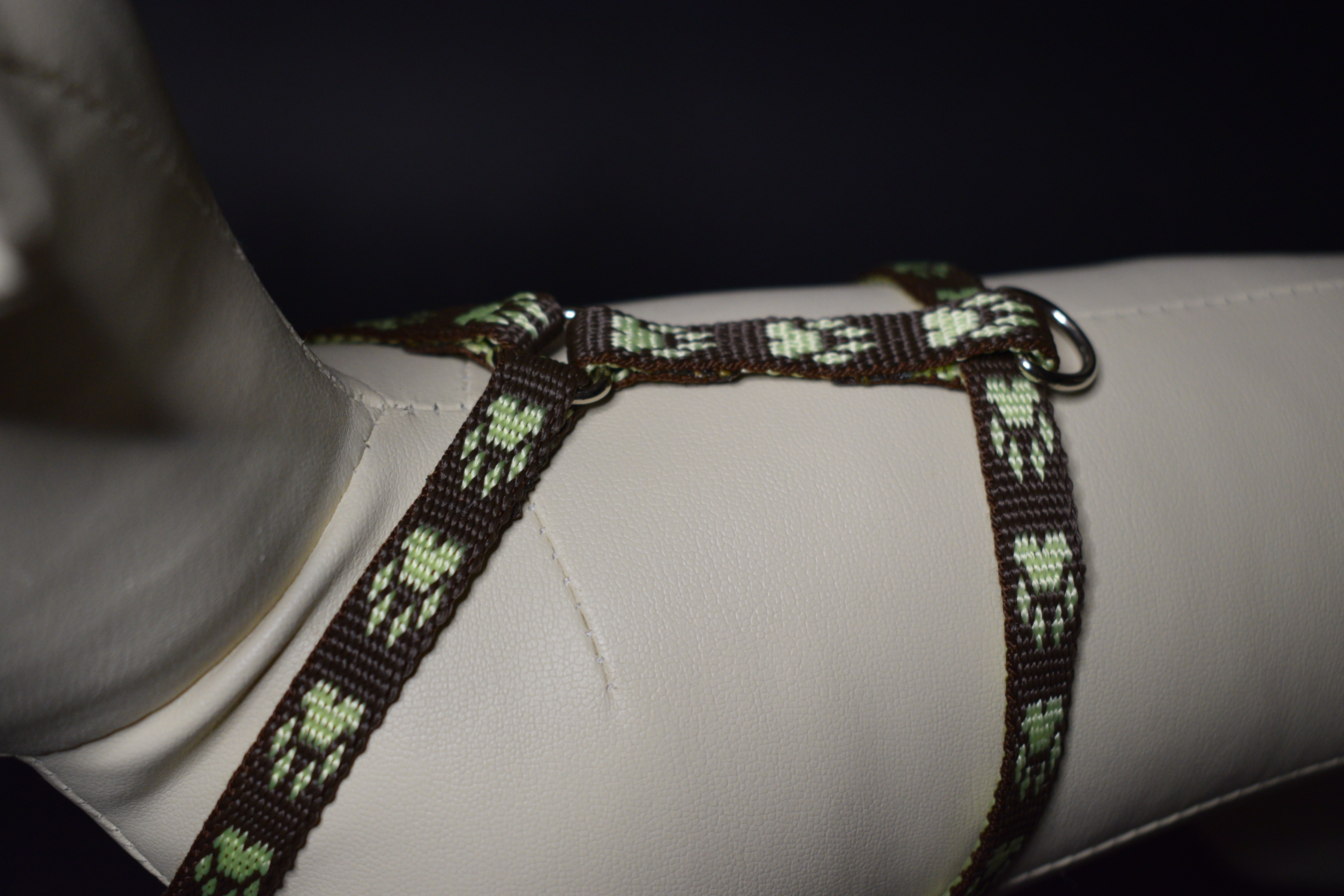 Palkar klasický postroj pre psov 22 cm - 40 cm veľ. 1 hnedo-biela s labkami