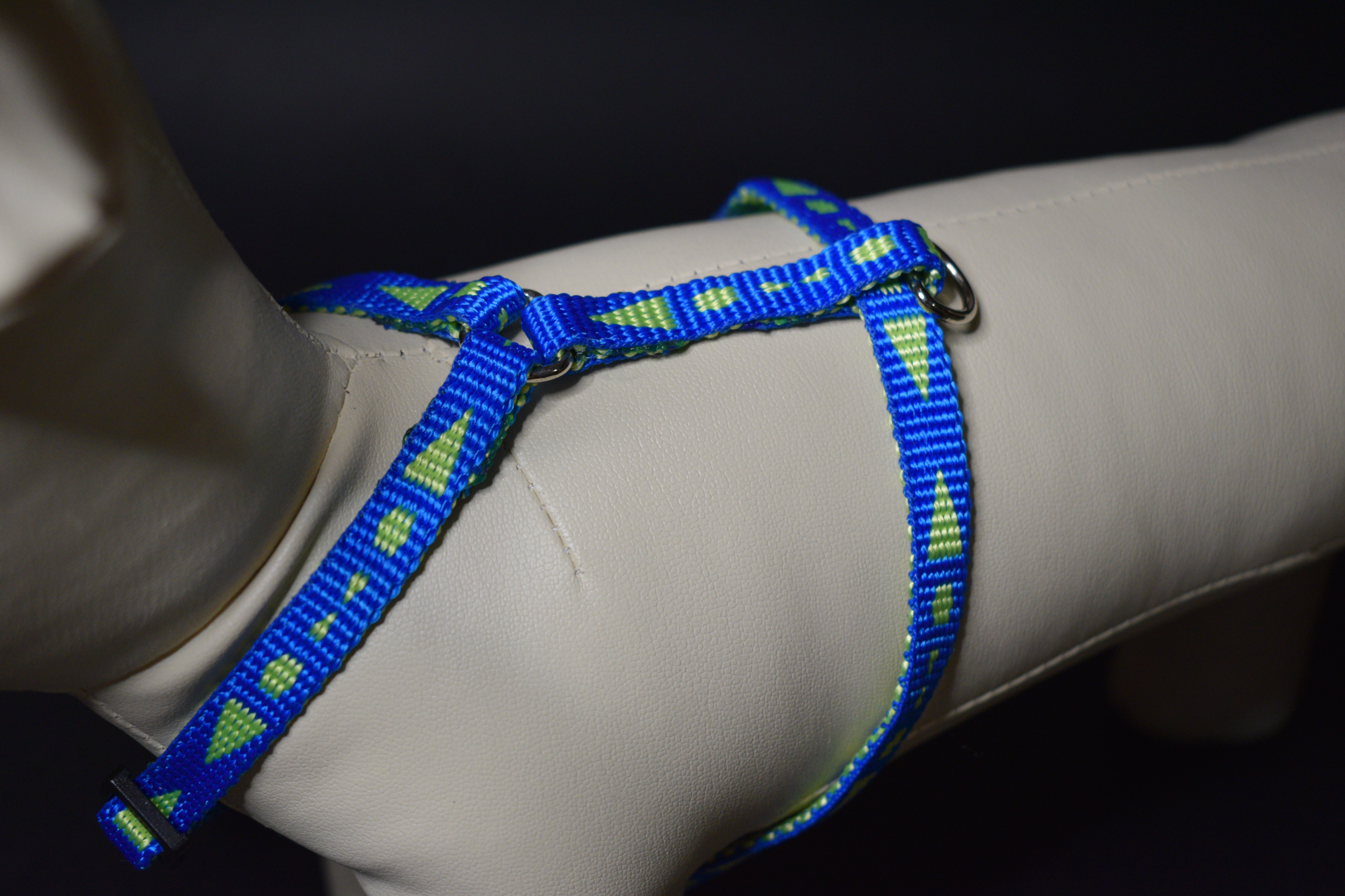 Palkar klasický postroj pre psov 22 cm - 40 cm veľ. 1 žlto-modrá s šípkami