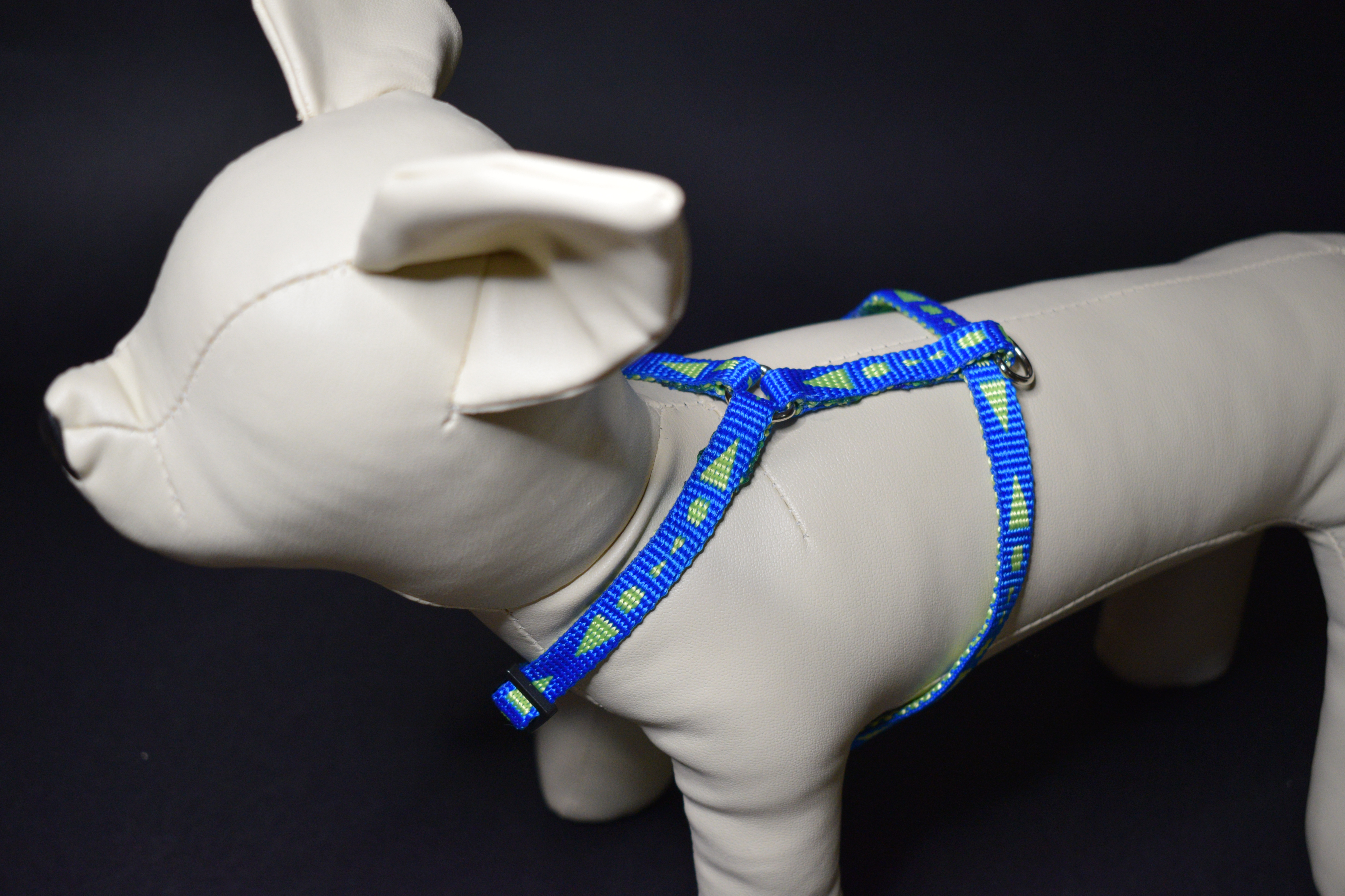 Palkar klasický postroj pre psov 22 cm - 40 cm veľ. 1 modro-zelená s šípkami