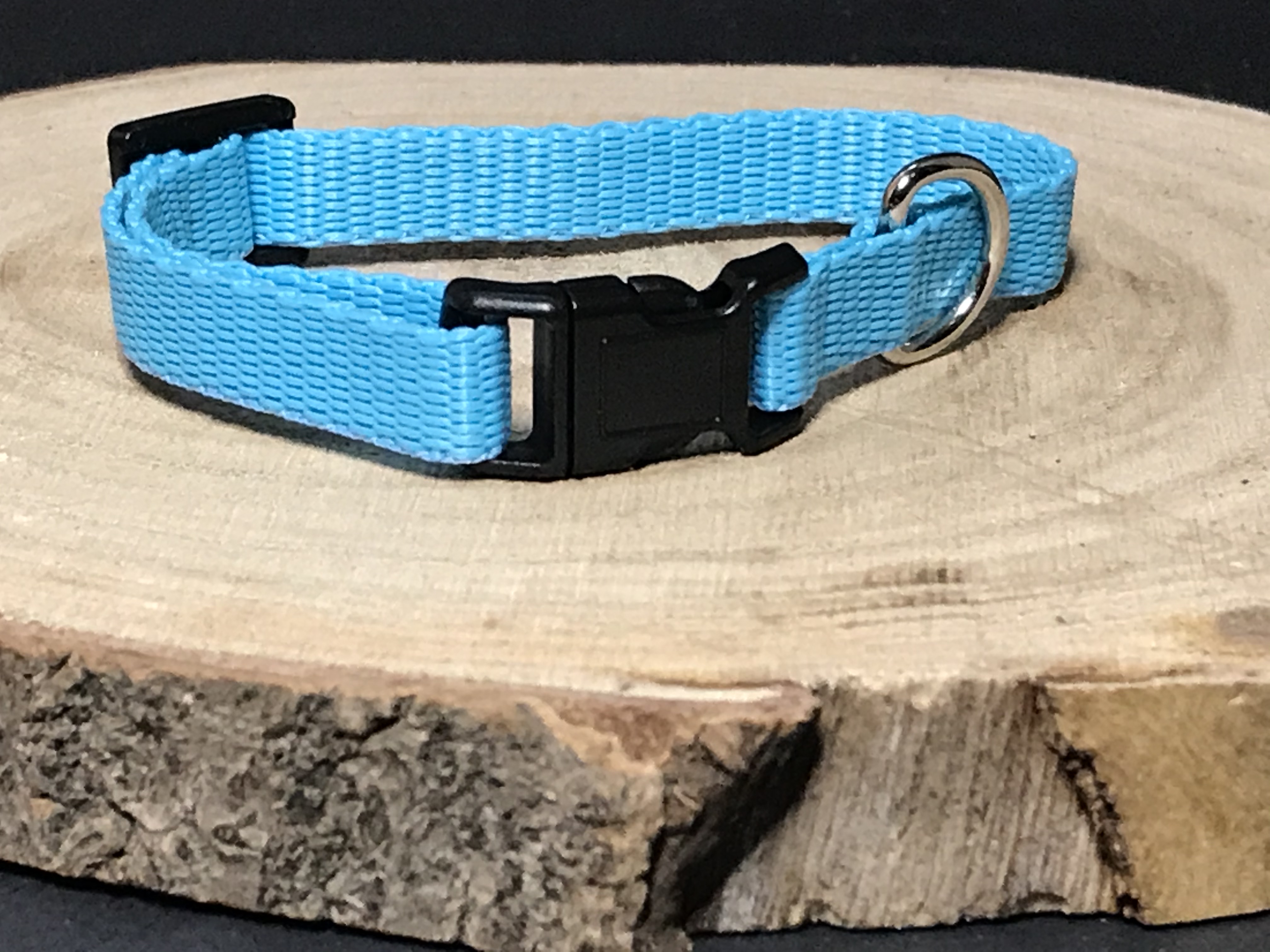 Palkar obojok z popruhu pre psov 25 cm x 10 mm svetlo-modrá - energetický štítok