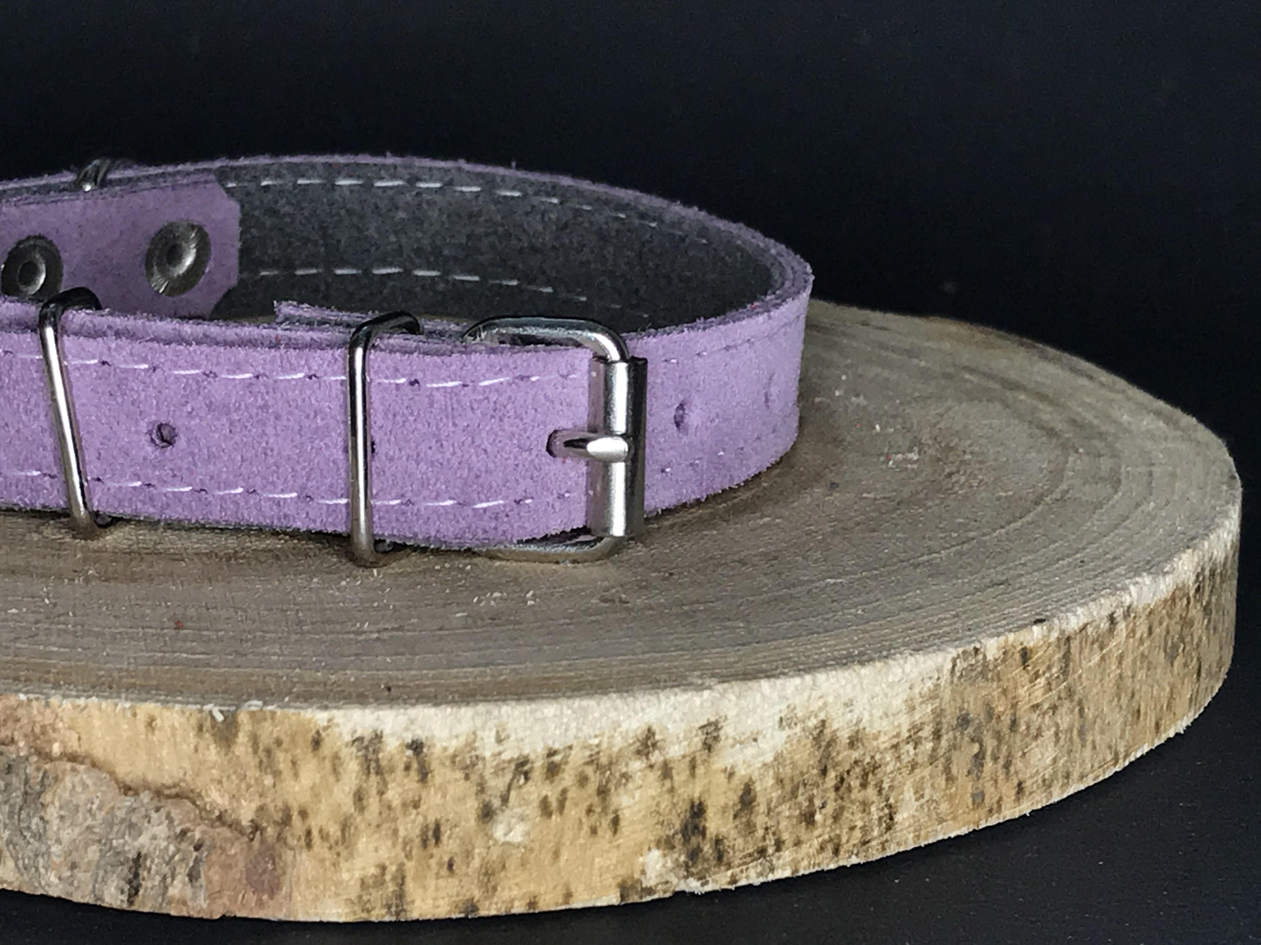 Palkar obojok z velúrovej kože pre psov 35 cm x 16 mm ružová