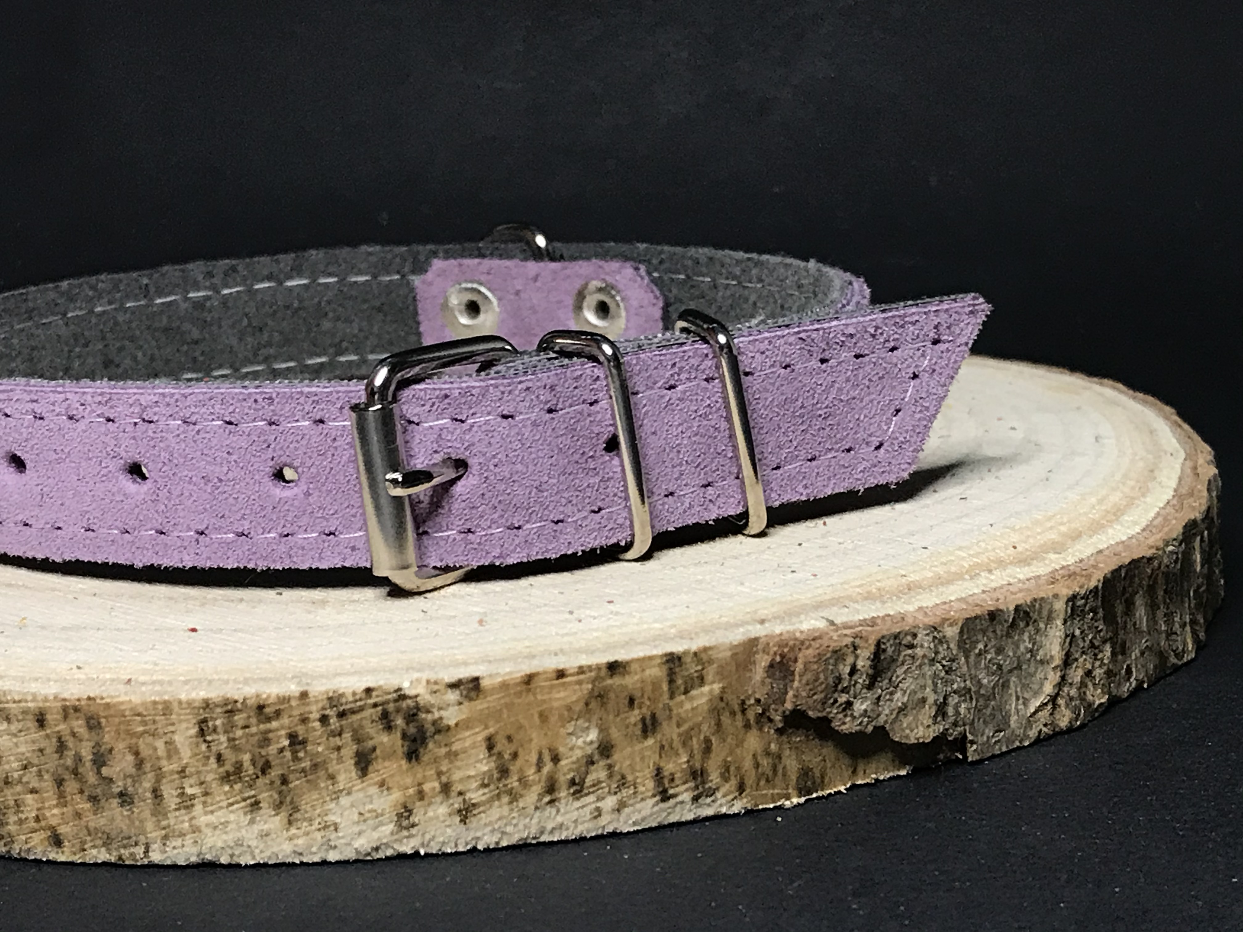 Palkar obojok z velúrovej kože pre psov 40 cm x 18 mm ružová