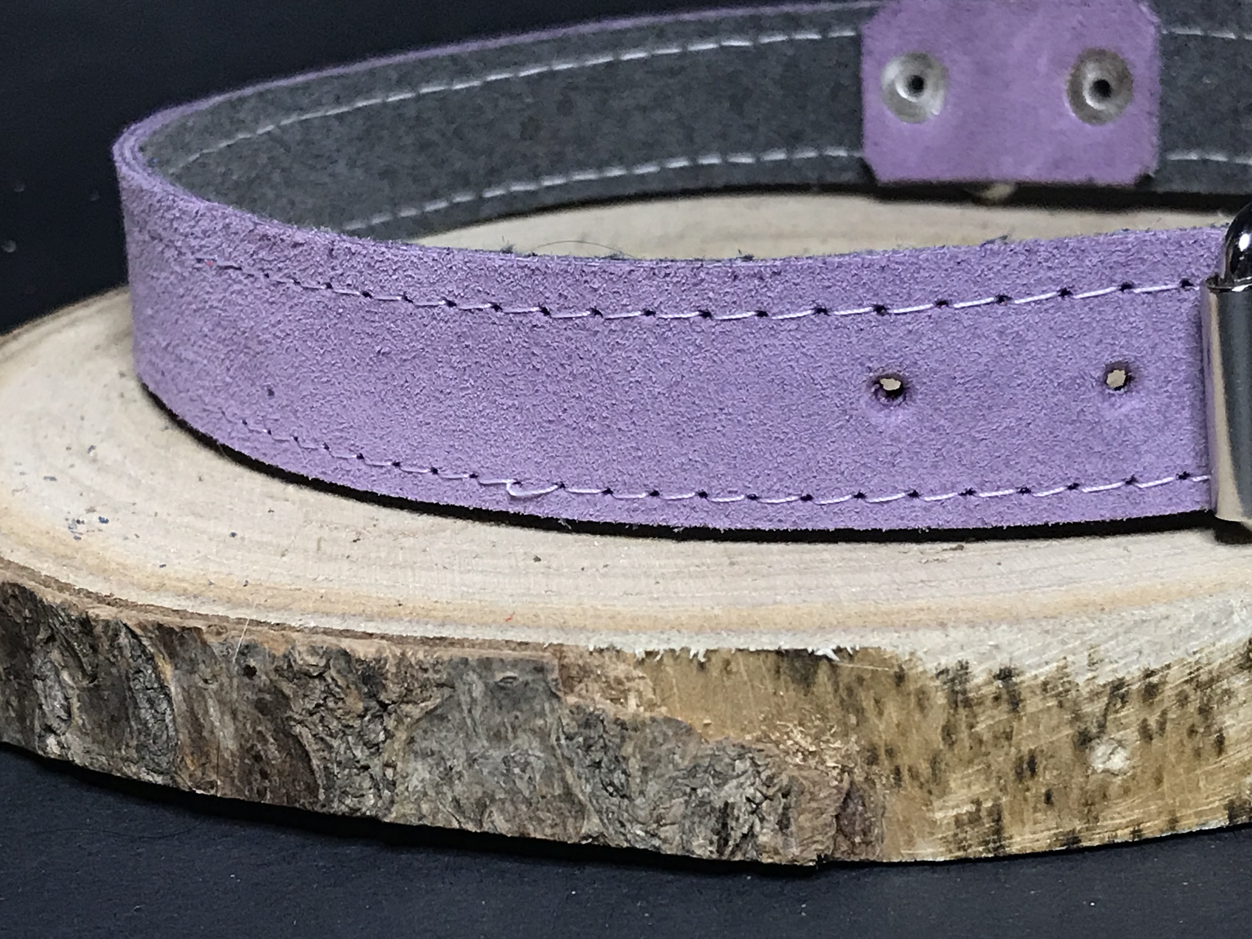 Palkar obojok z velúrovej kože pre psov 45 cm x 20 mm ružová