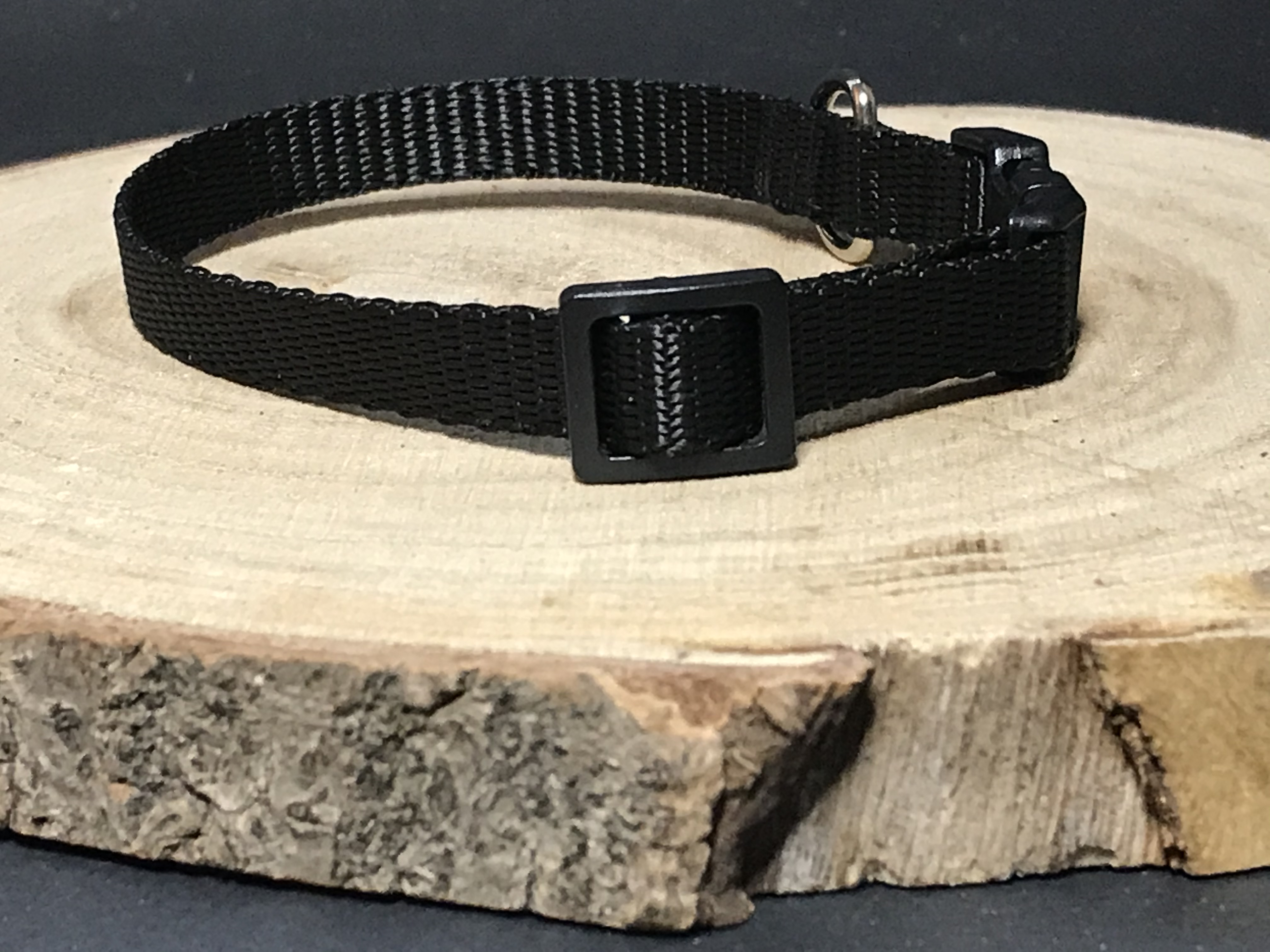 Palkar obojok z popruhu pre psov 25 cm x 10 mm čierna
