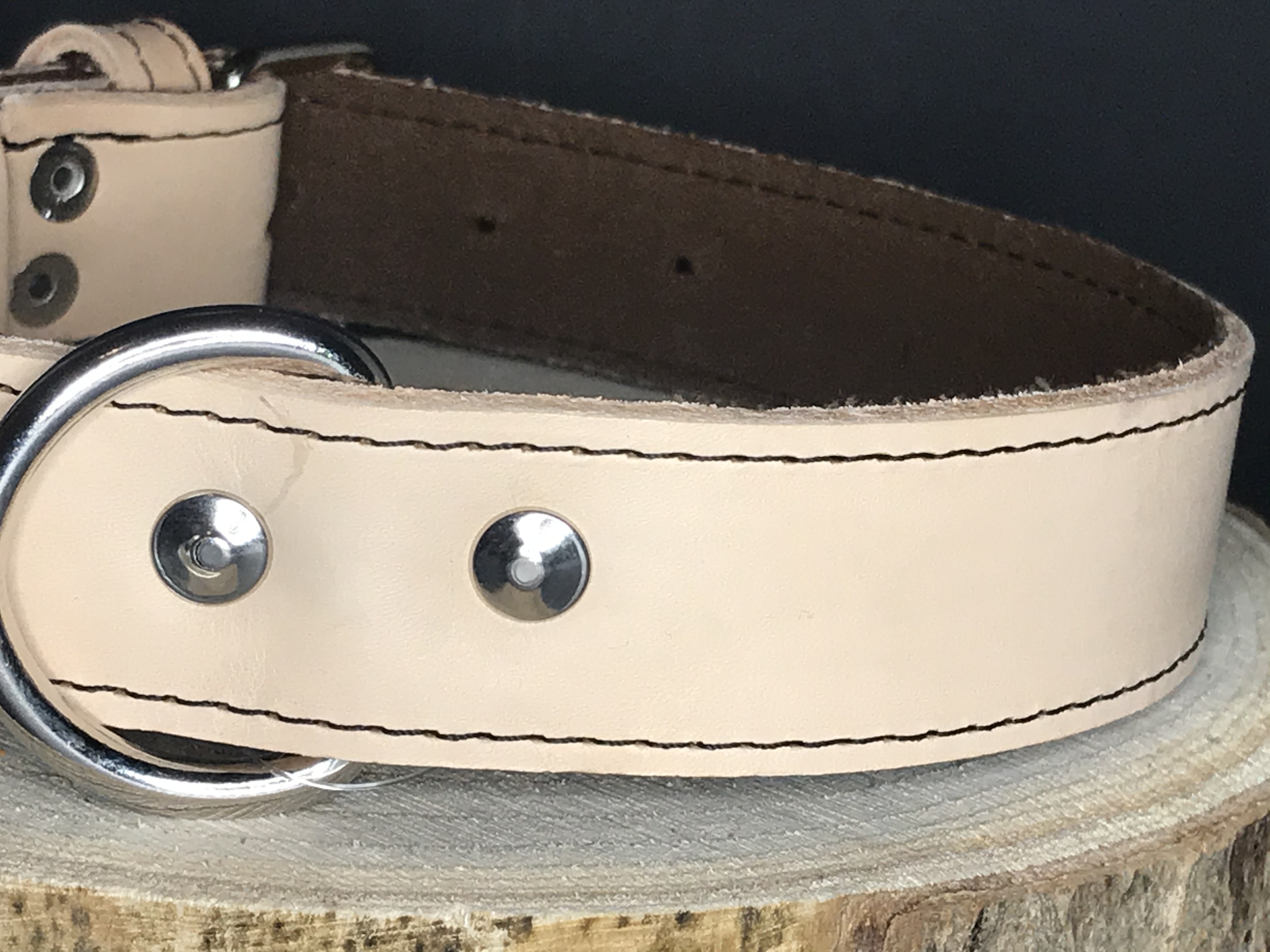 Palkar obojok z kože hladenice pre psov 50 cm x 30 mm prírodný