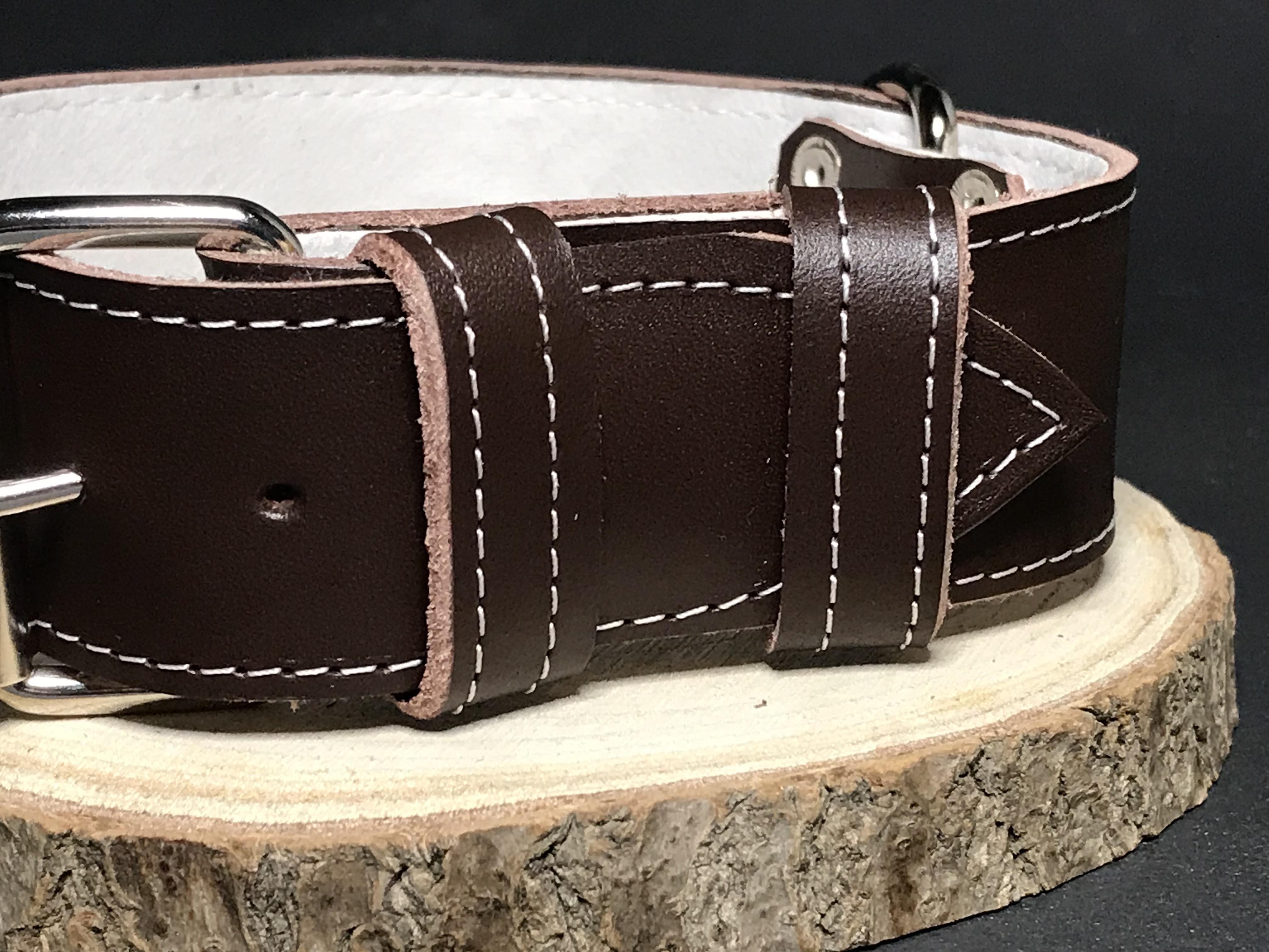 Palkar obojok z kože hladenice pre psov 50 cm x 40 mm hnedý