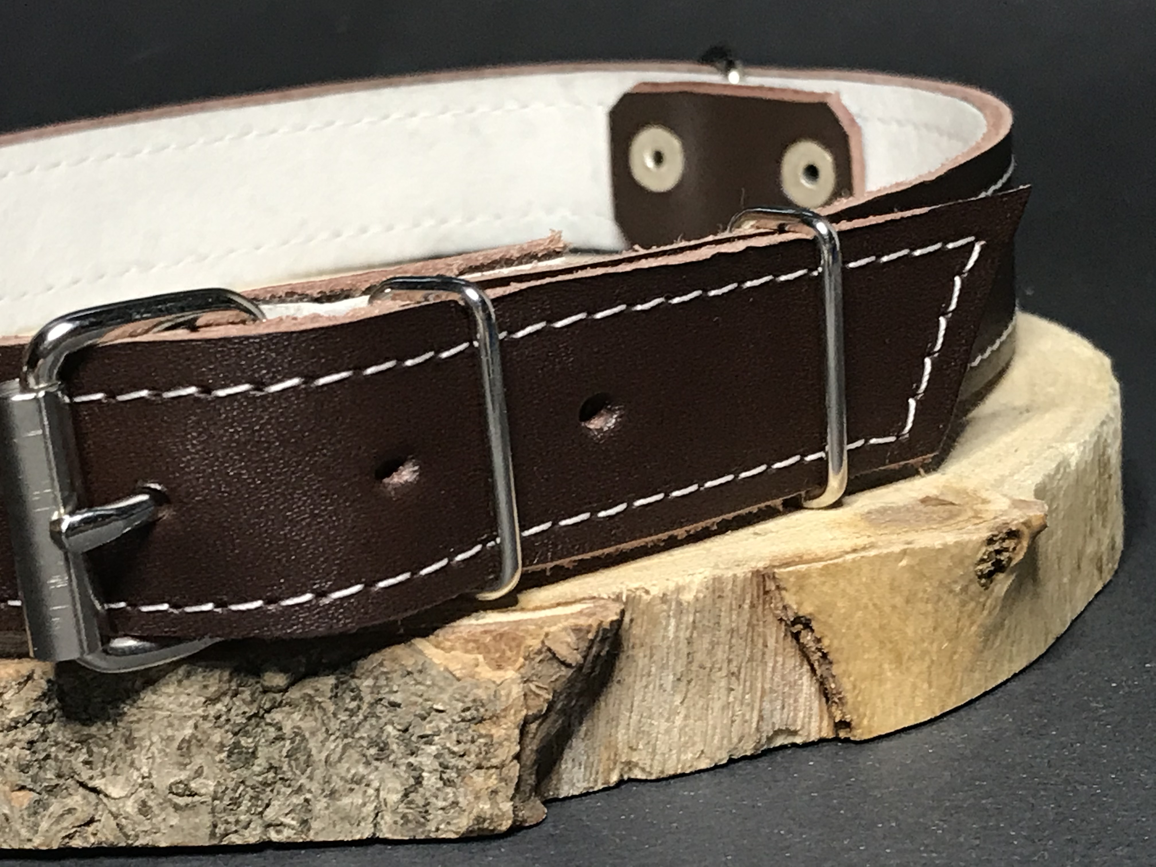 Palkar obojok z kože hladenice pre psov 60 cm x 24 mm hnedý