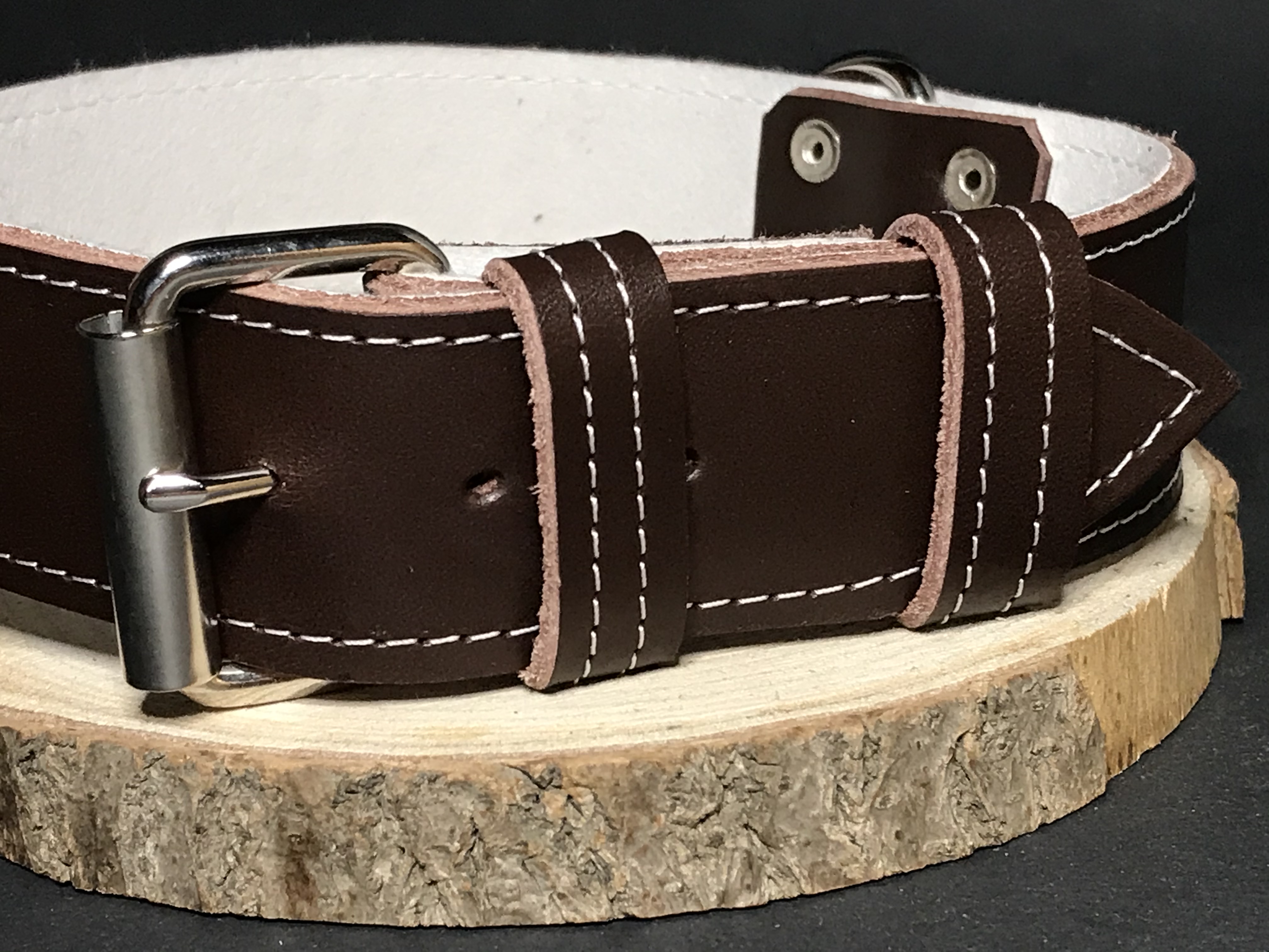 Palkar obojok z kože hladenice pre psov 65 cm x 40 mm hnedý