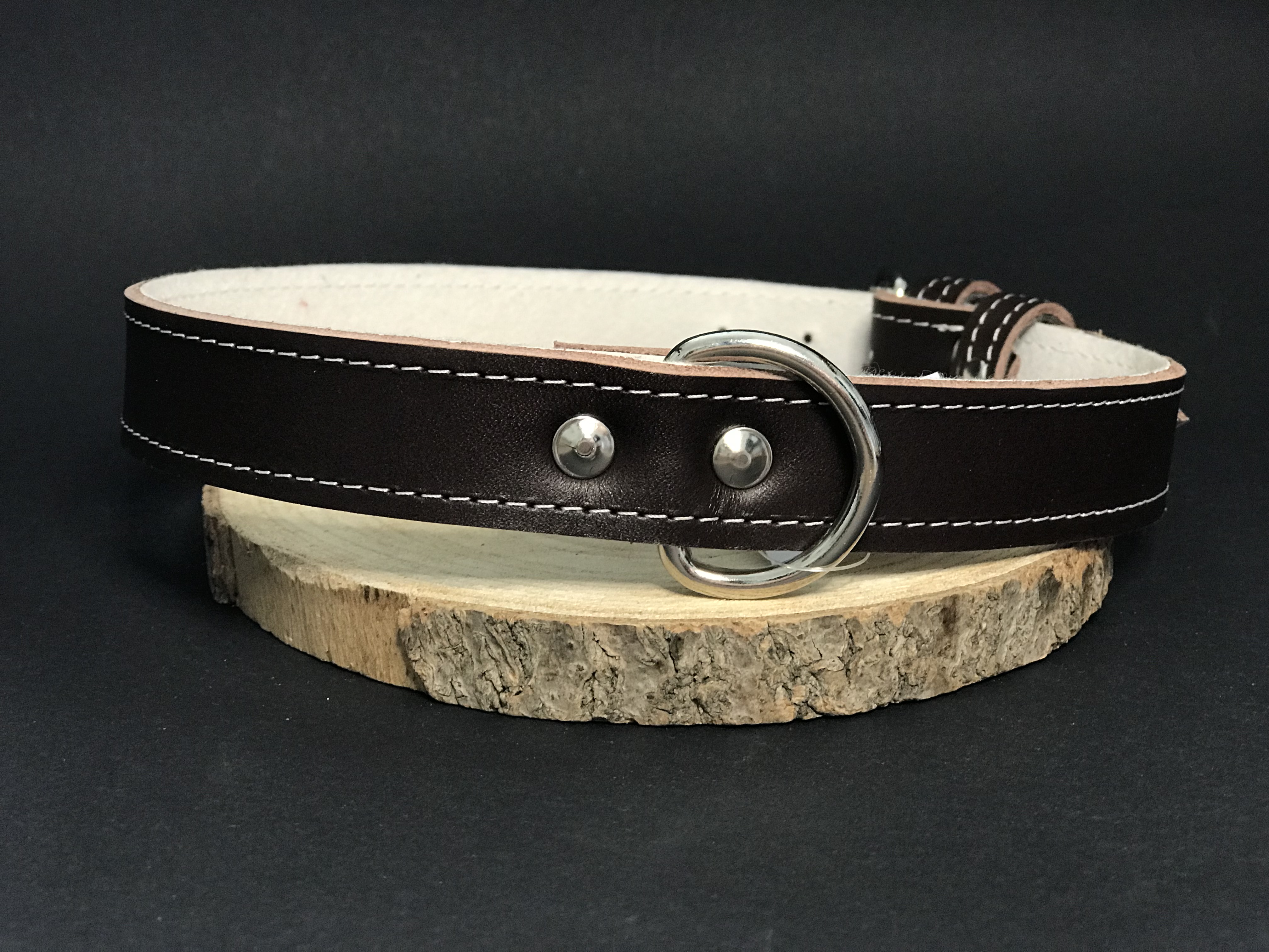 Palkar obojok z kože hladenice pre psov 70 cm x 30 mm hnedý