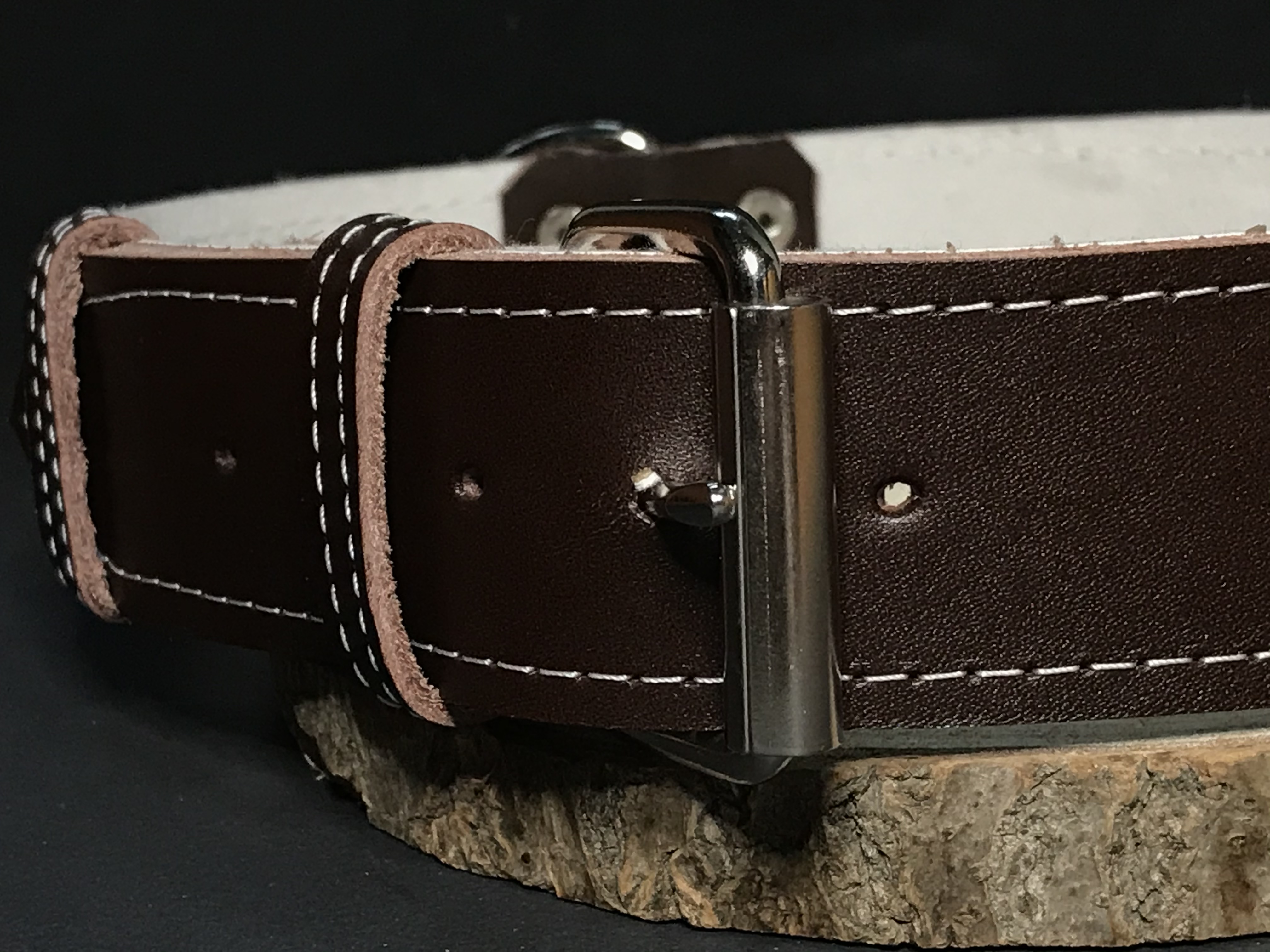 Palkar obojok z kože hladenice pre psov 75 cm x 40 mm hnedý