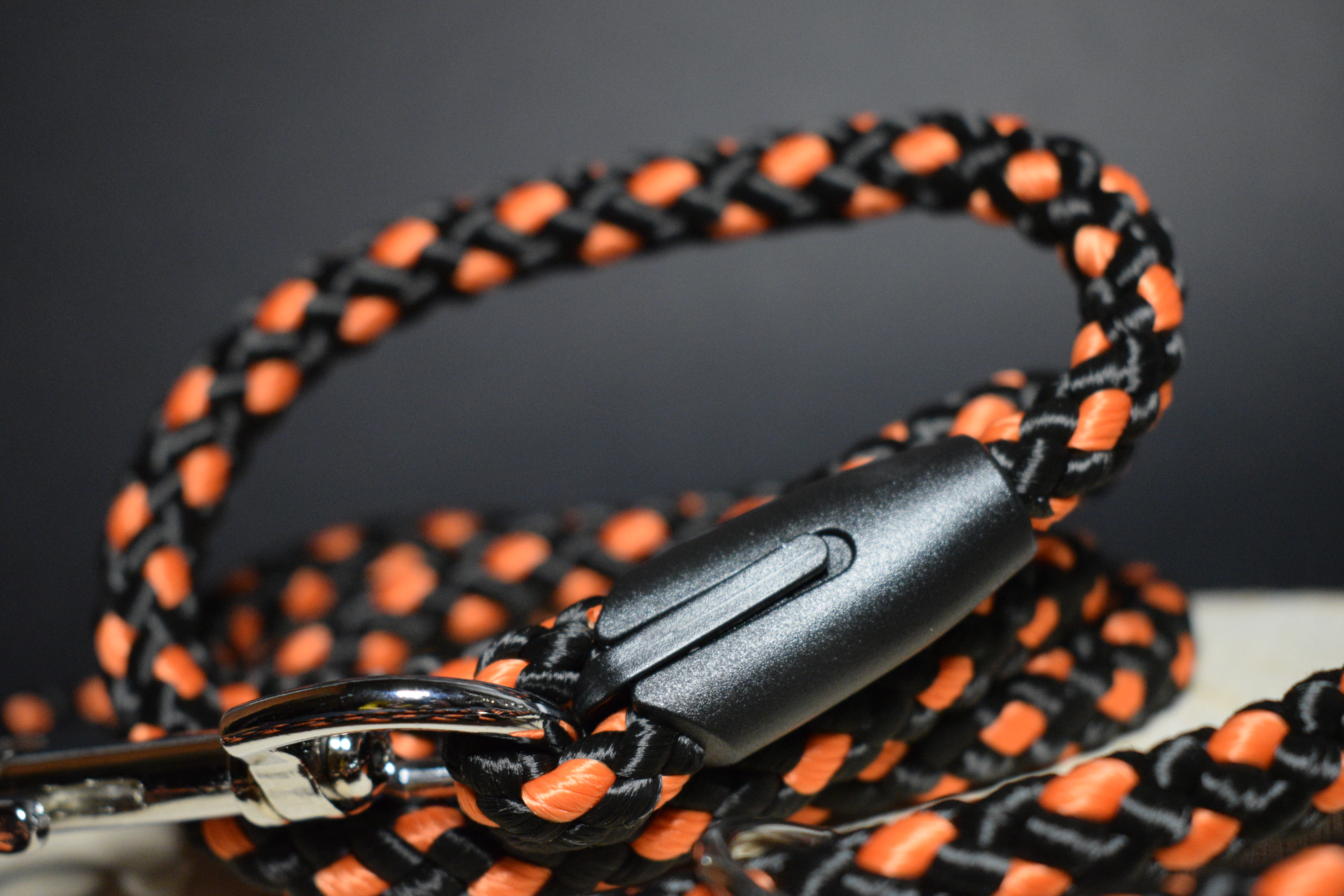 Palkar vodítko pre psov 150 cm x 10 mm čierno-oranžová