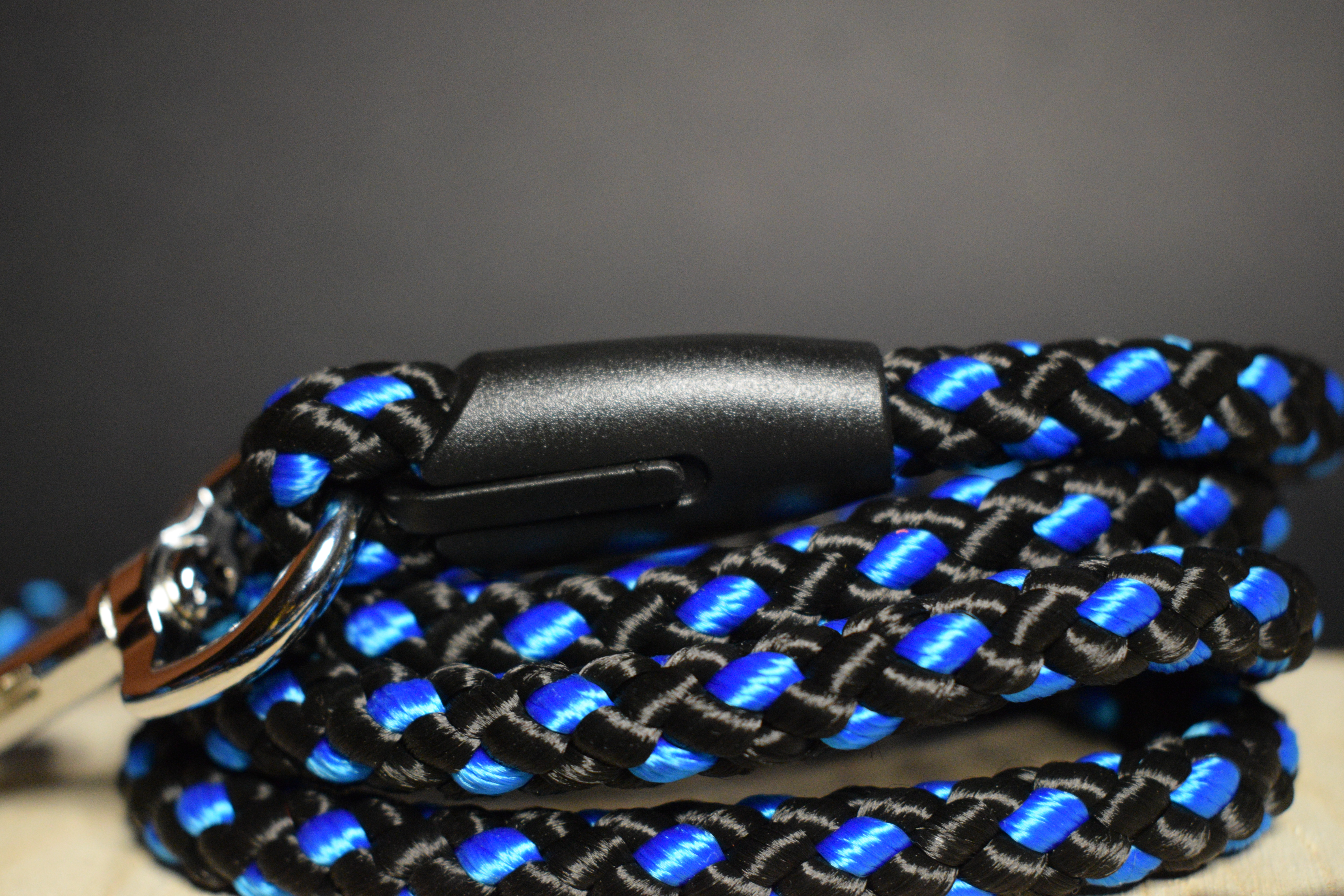 Palkar vodítko pre psov 150 cm x 10 mm čierno-modrá