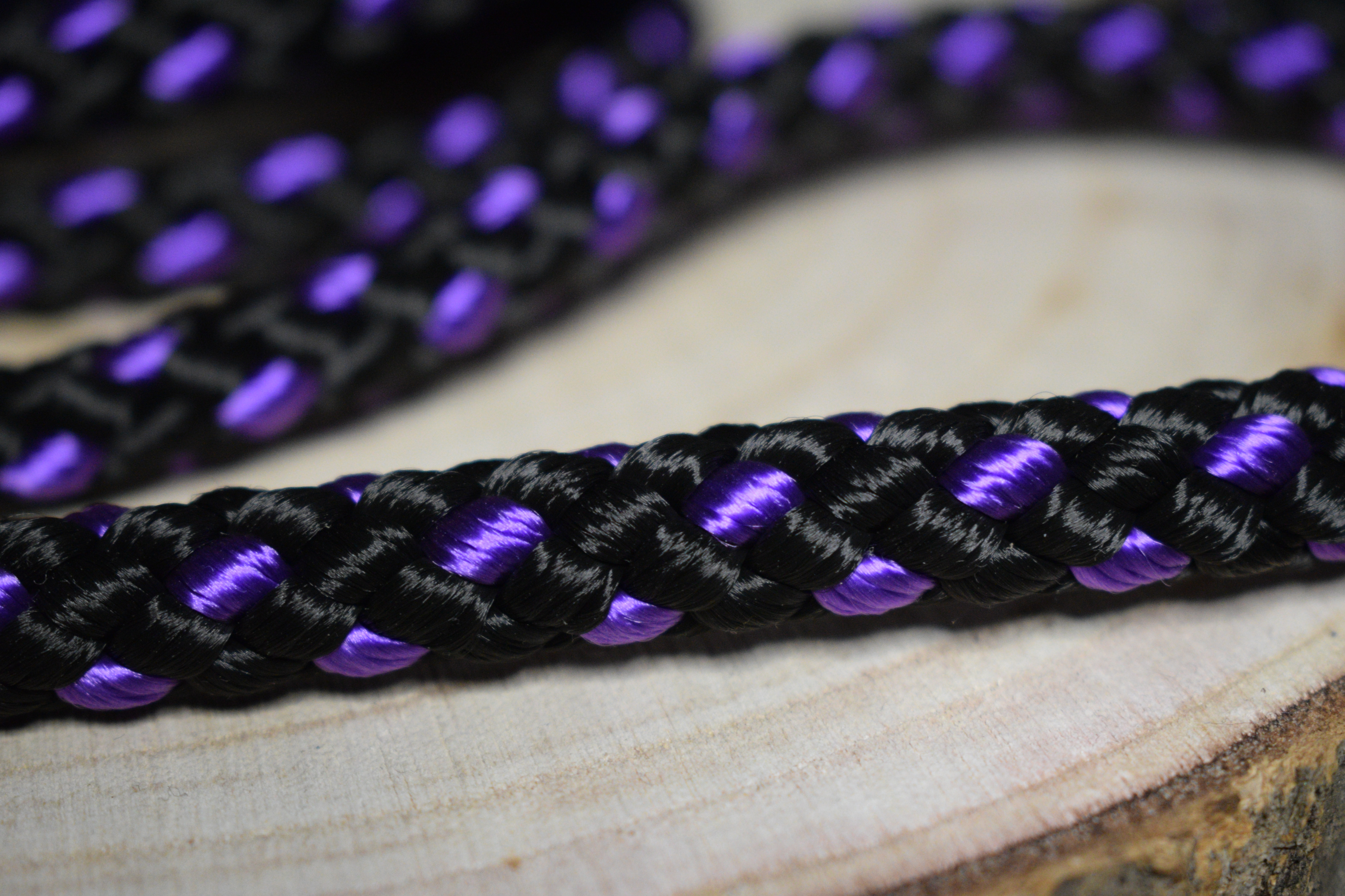 Palkar vodítko pre psov 150 cm x 10 mm čierno-fialová