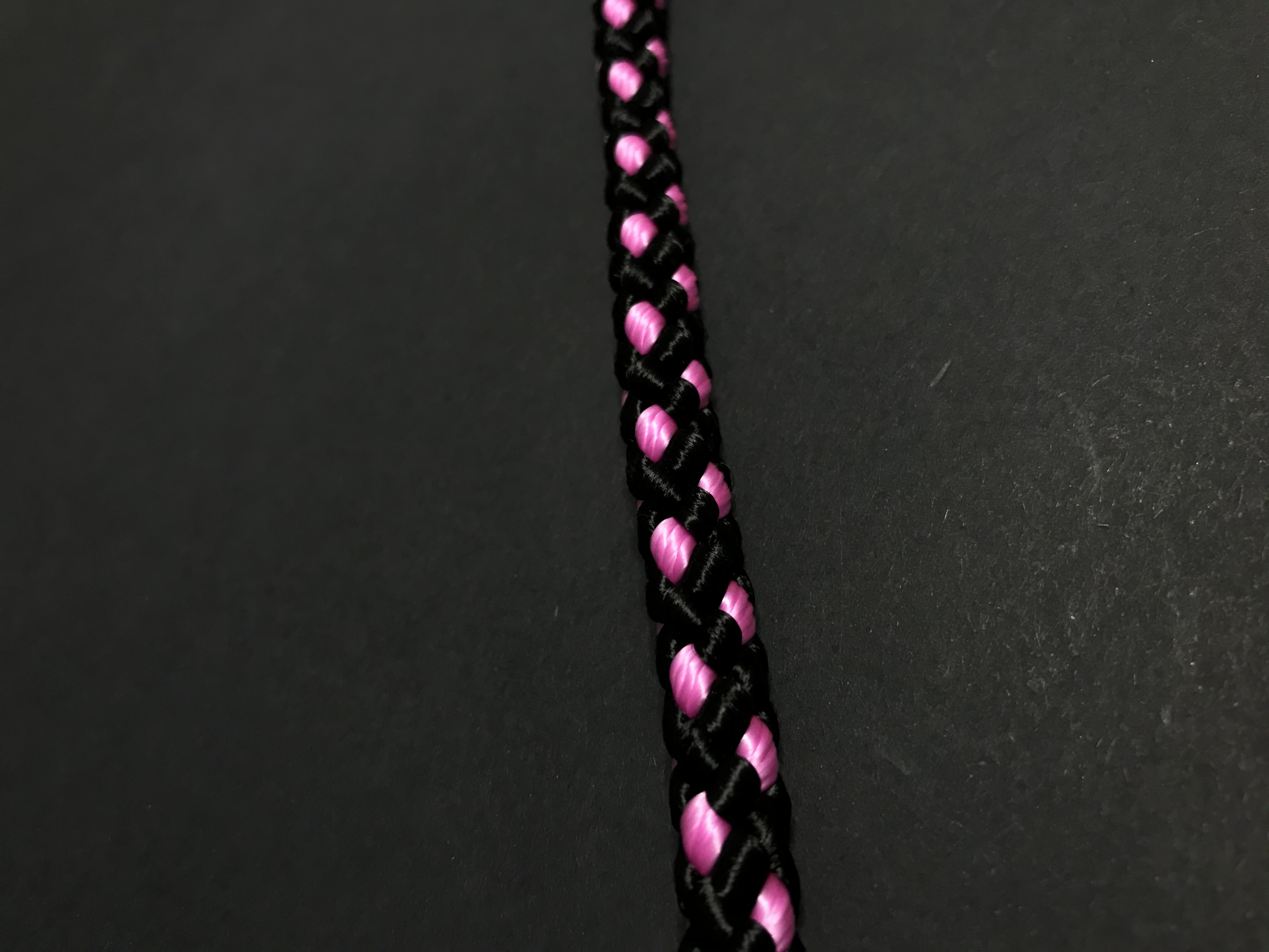 Palkar prepínacie vodítko pre psov 250 cm x 8 mm čierno-ružová