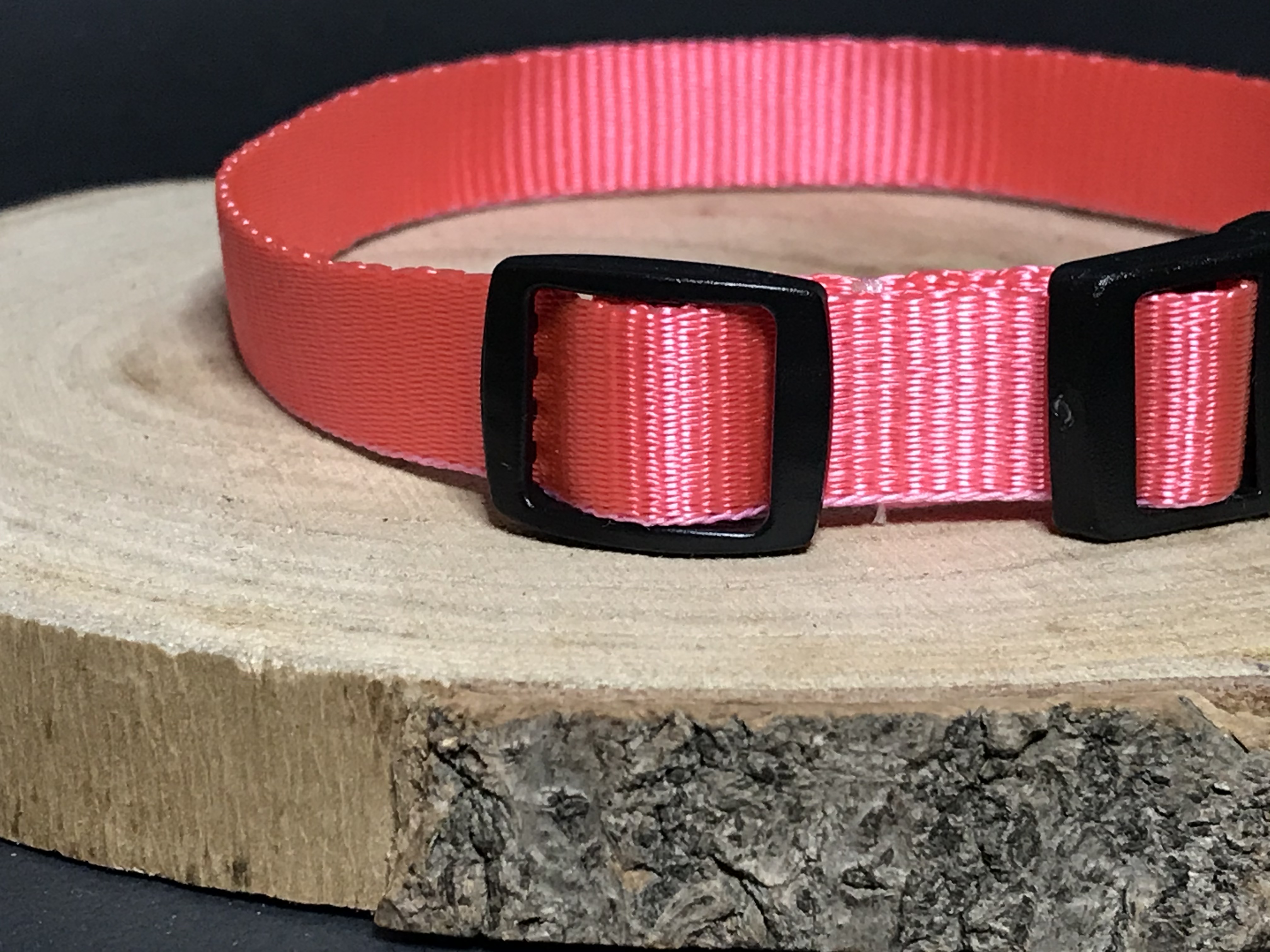 Palkar obojok z popruhu pre psov 35 cm x 16 mm ružová