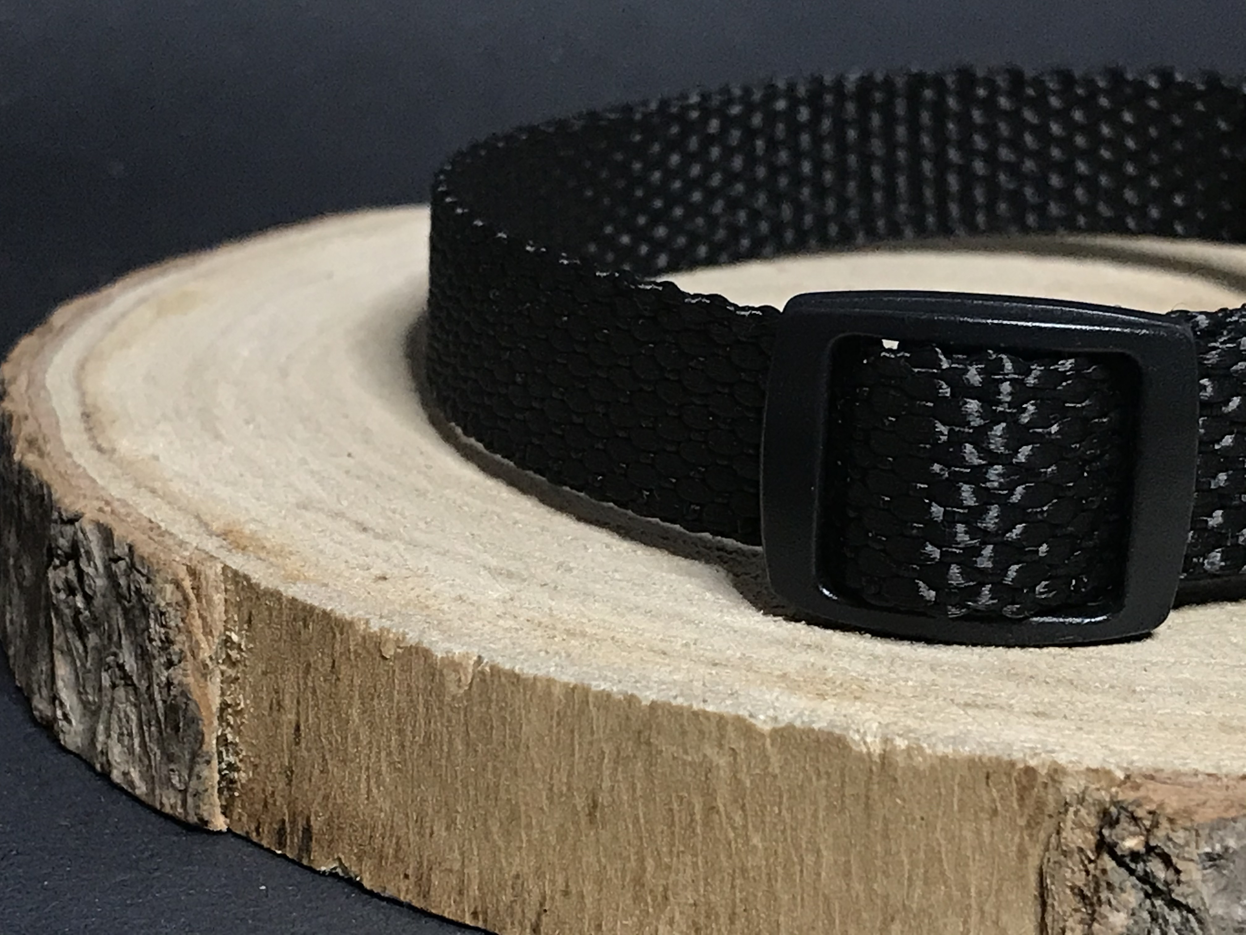 Palkar obojok z popruhu pre psov 35 cm x 16 mm čierna