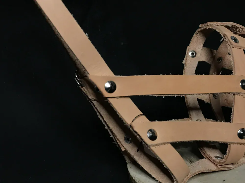 Palkar kožený náhubok pre psov veľ. 6 40 cm x 11 cm prírodný