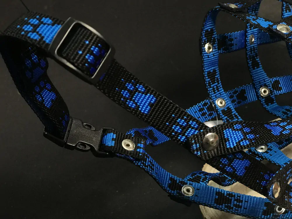 Palkar nylonový náhubok pre psov veľ. 4 30 cm x 11 cm čierno-modrá