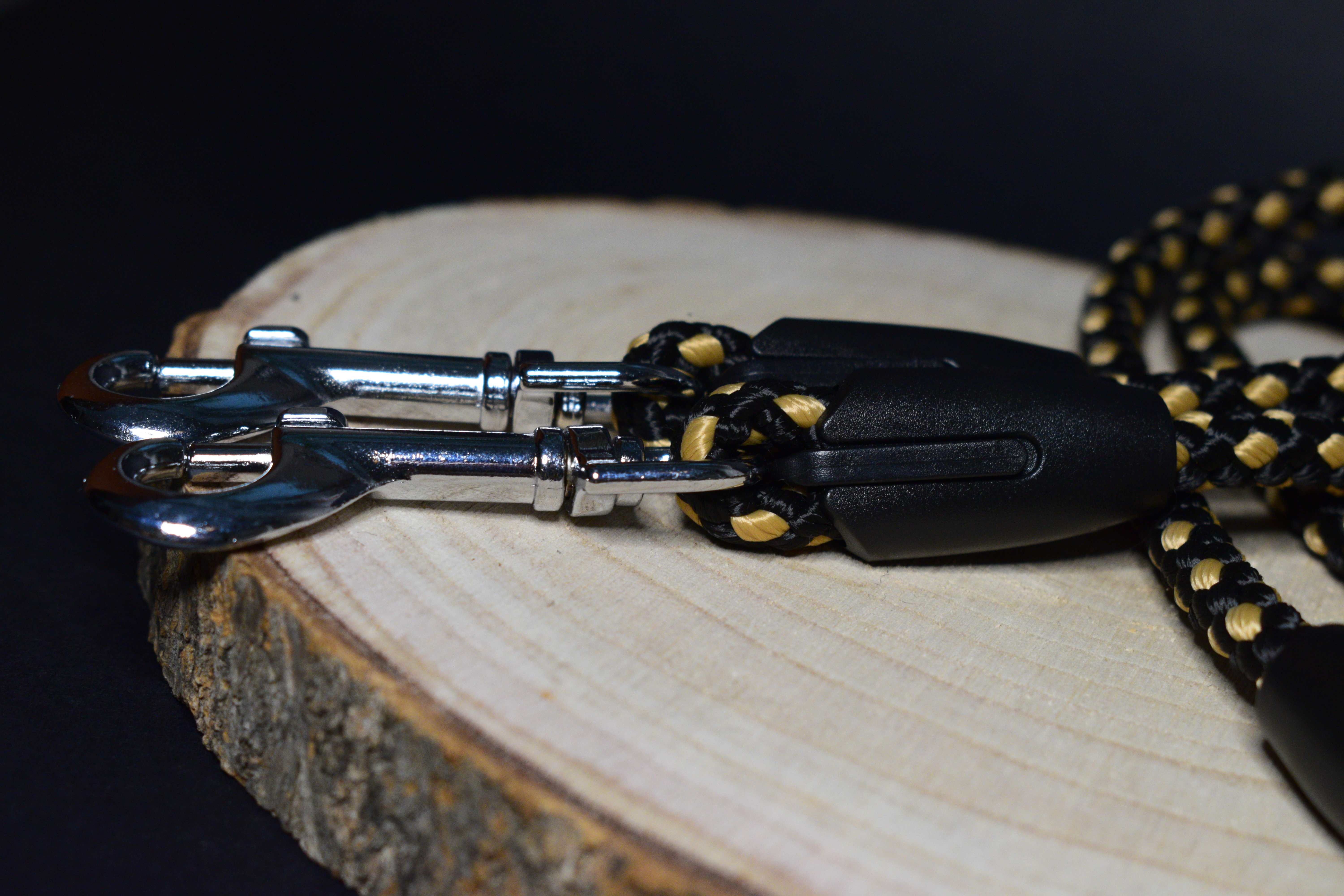 Palkar vodítko rozdvojka pre psov 40 cm x 8 mm čierno-béžová