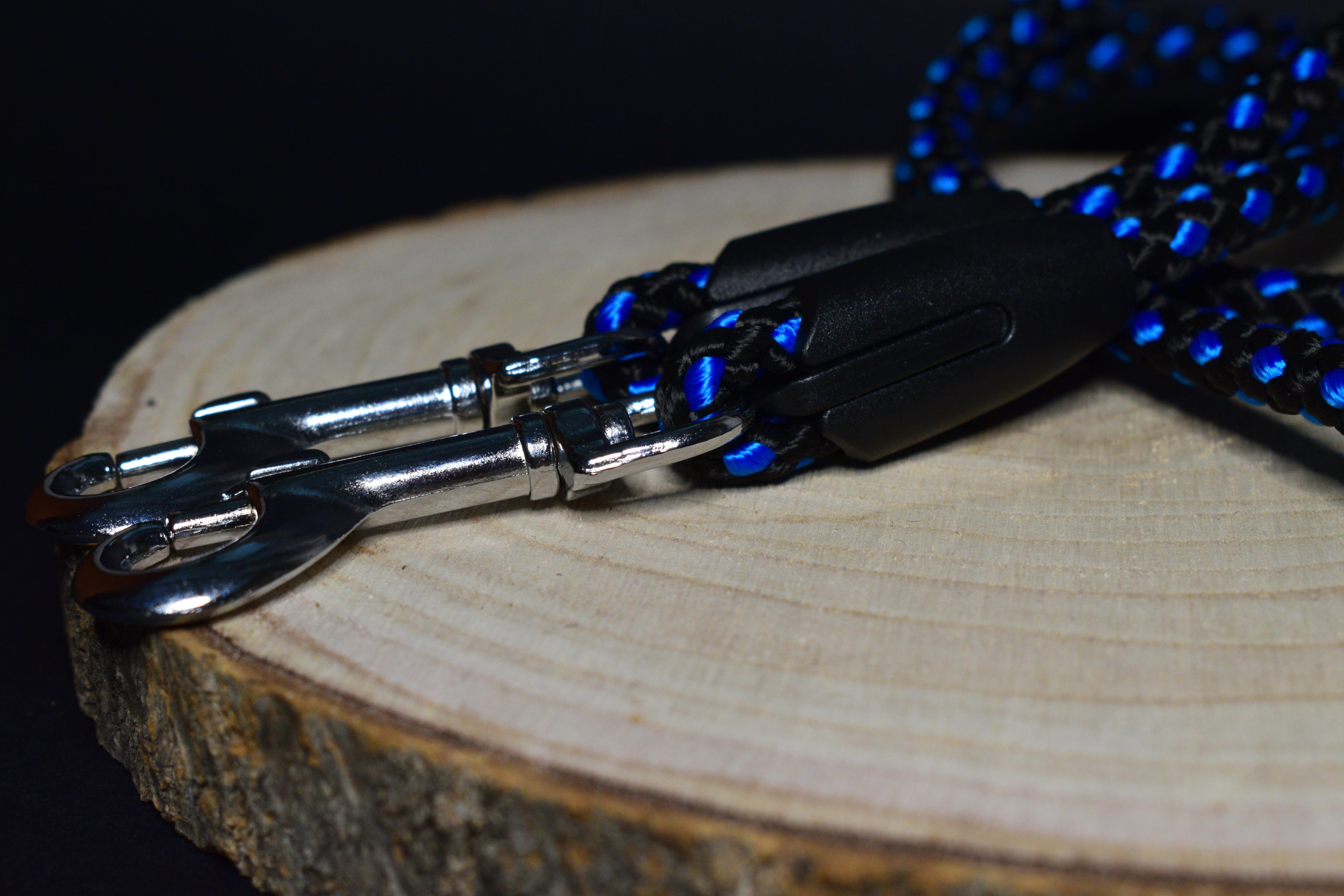 Palkar vodítko rozdvojka pre psov 40 cm x 8 mm čierno-modrá