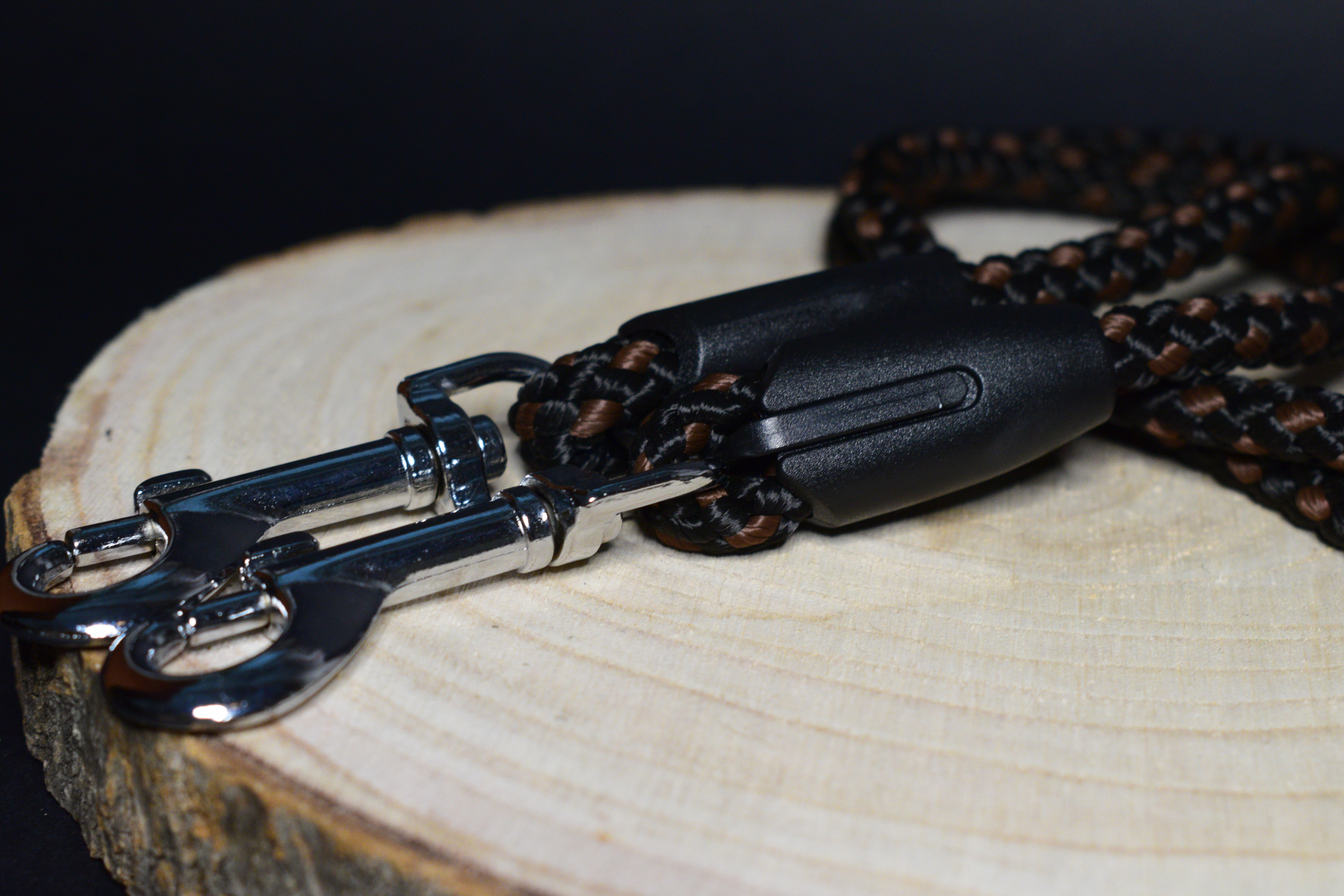 Palkar vodítko rozdvojka pre psov 40 cm x 8 mm čierno-hnedá