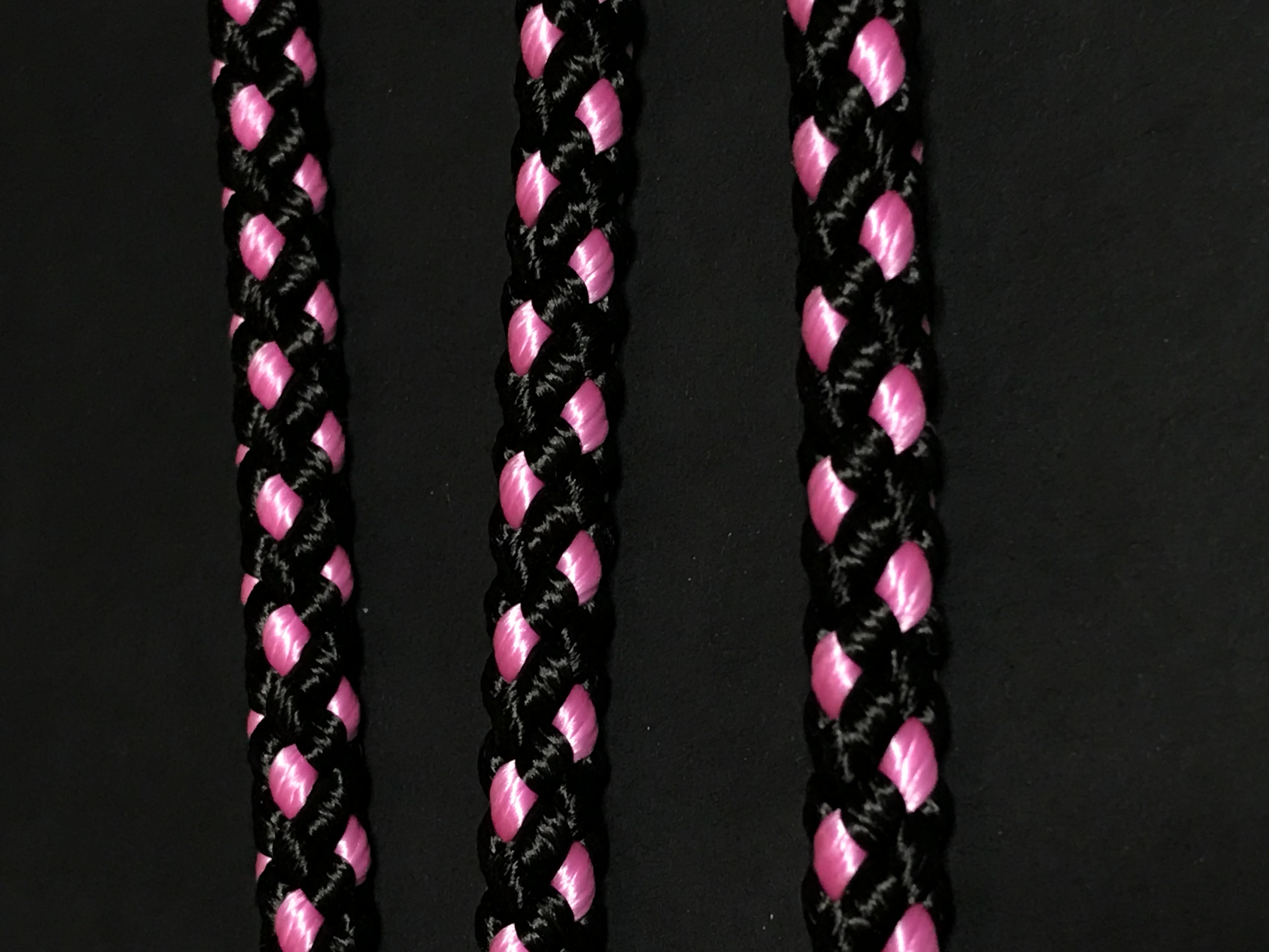 Palkar vodítko roztrojka pre psov 50 cm x 14 mm čierno-ružová