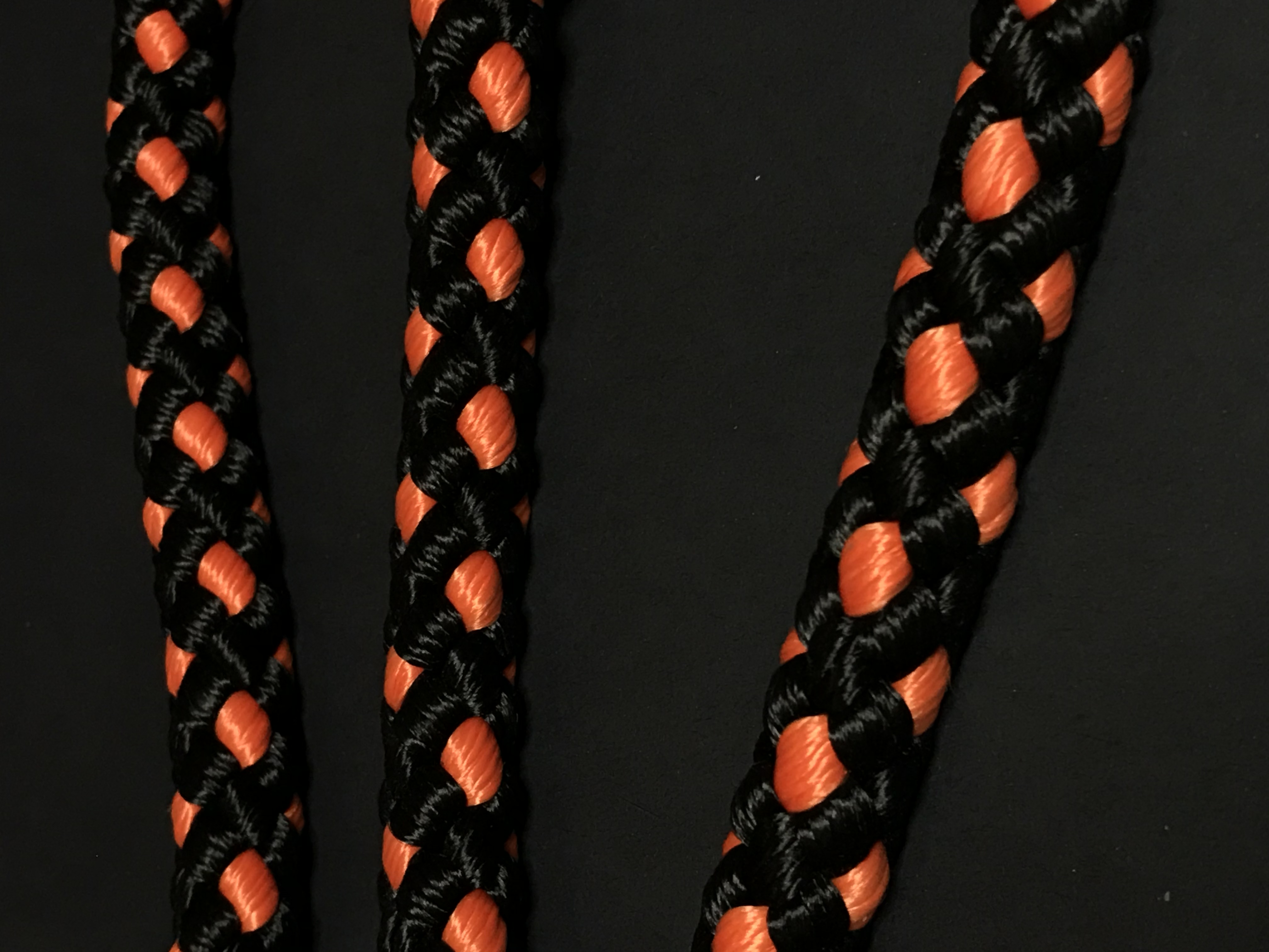 Palkar vodítko roztrojka pre psov 50 cm x 14 mm čierno-oranžová