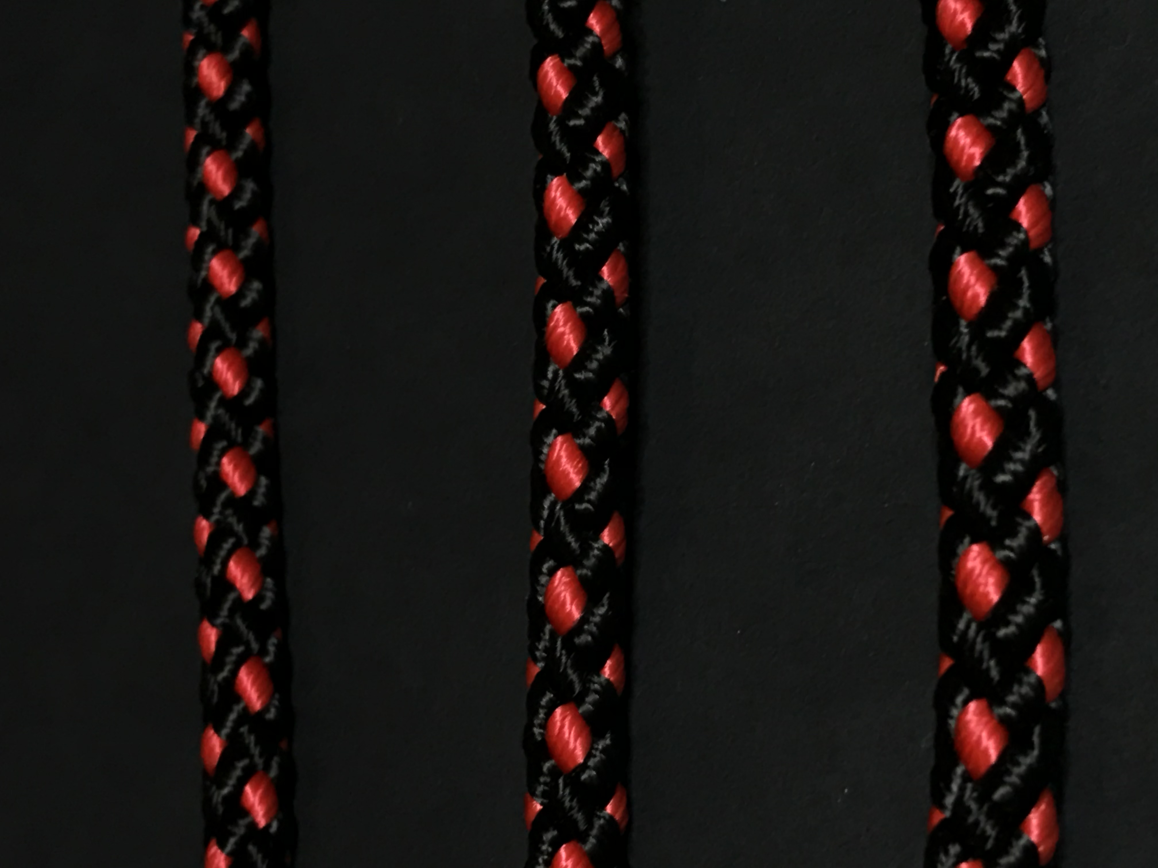 Palkar vodítko roztrojka pre psov 40 cm x 8 mm čierno-červená