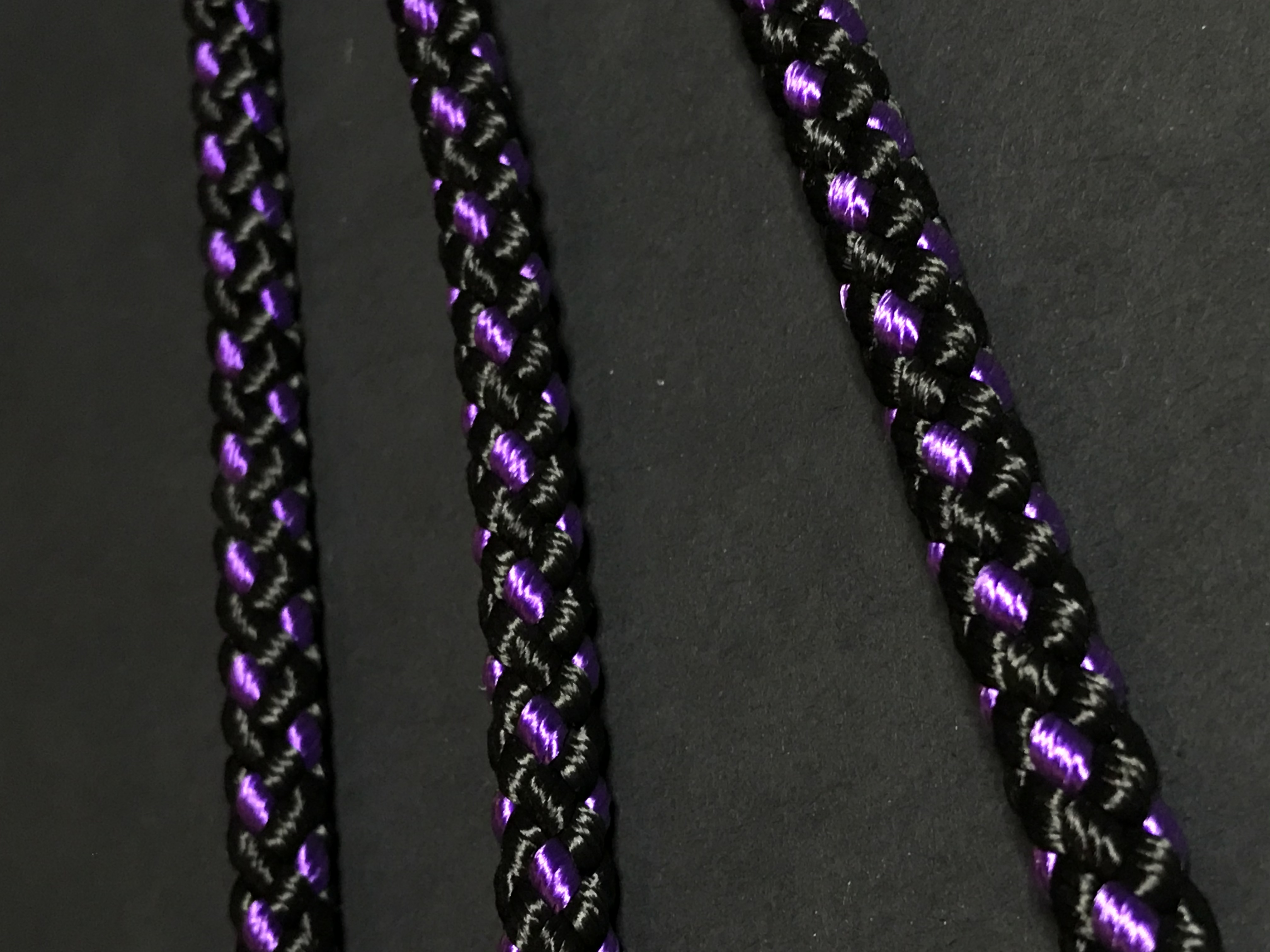 Palkar vodítko roztrojka pre psov 40 cm x 8 mm čierno-fialová