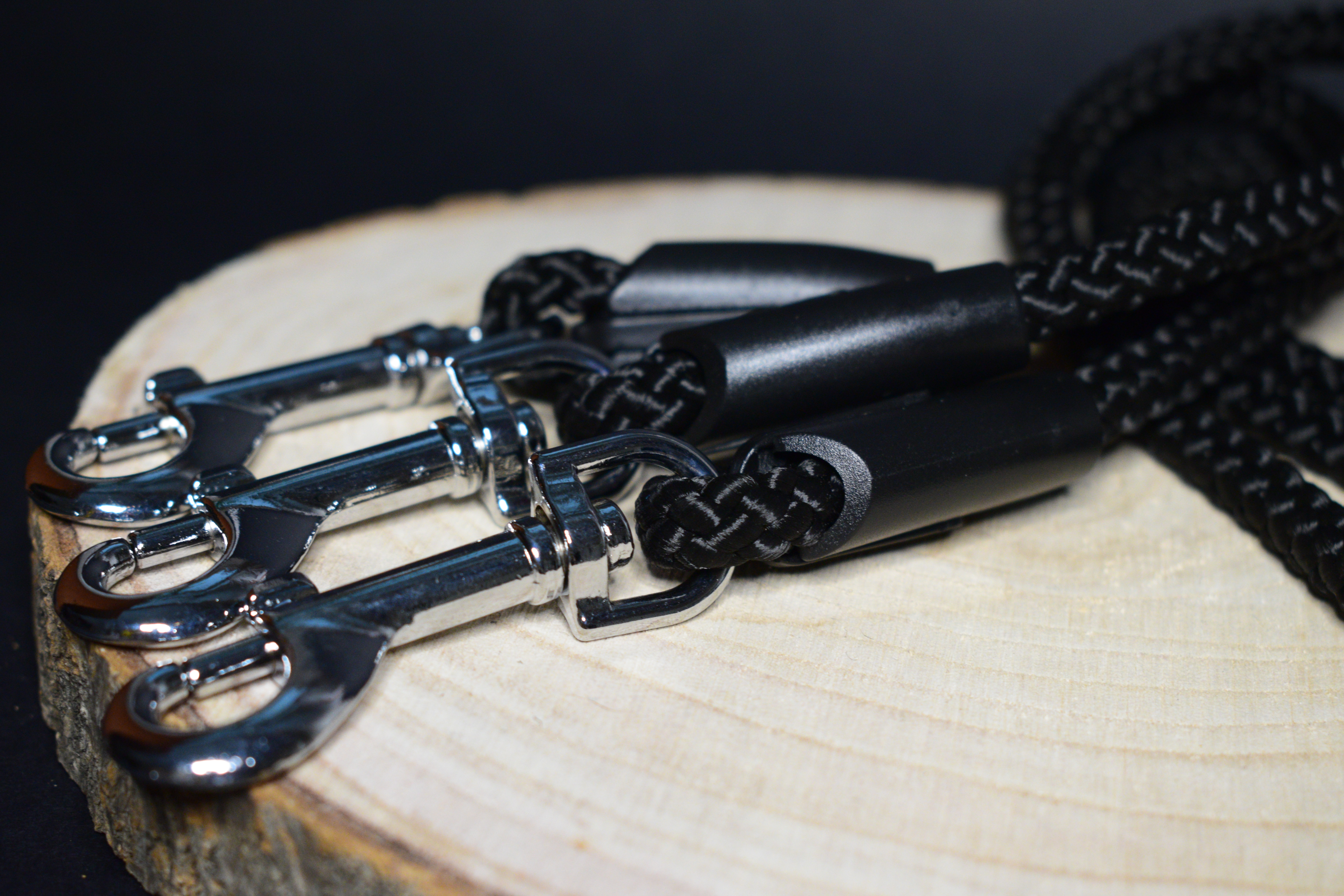 Palkar vodítko roztrojka pre psov 40 cm x 8 mm čierna