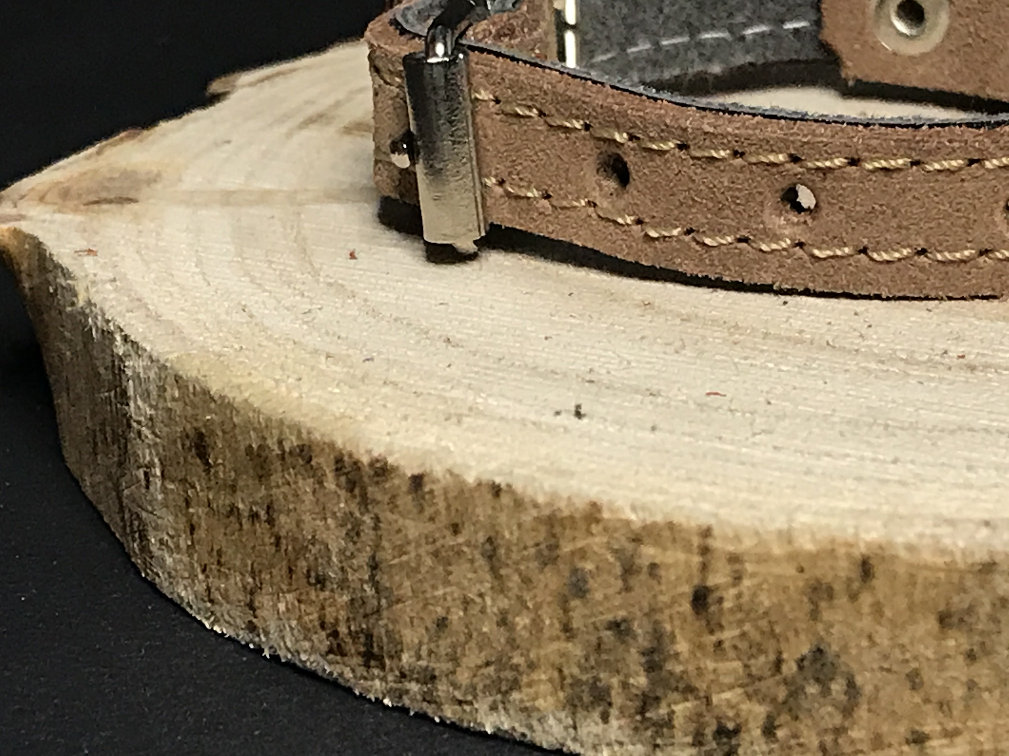 Palkar obojok z velúrovej kože pre psy 20 cm x 12 mm béžová