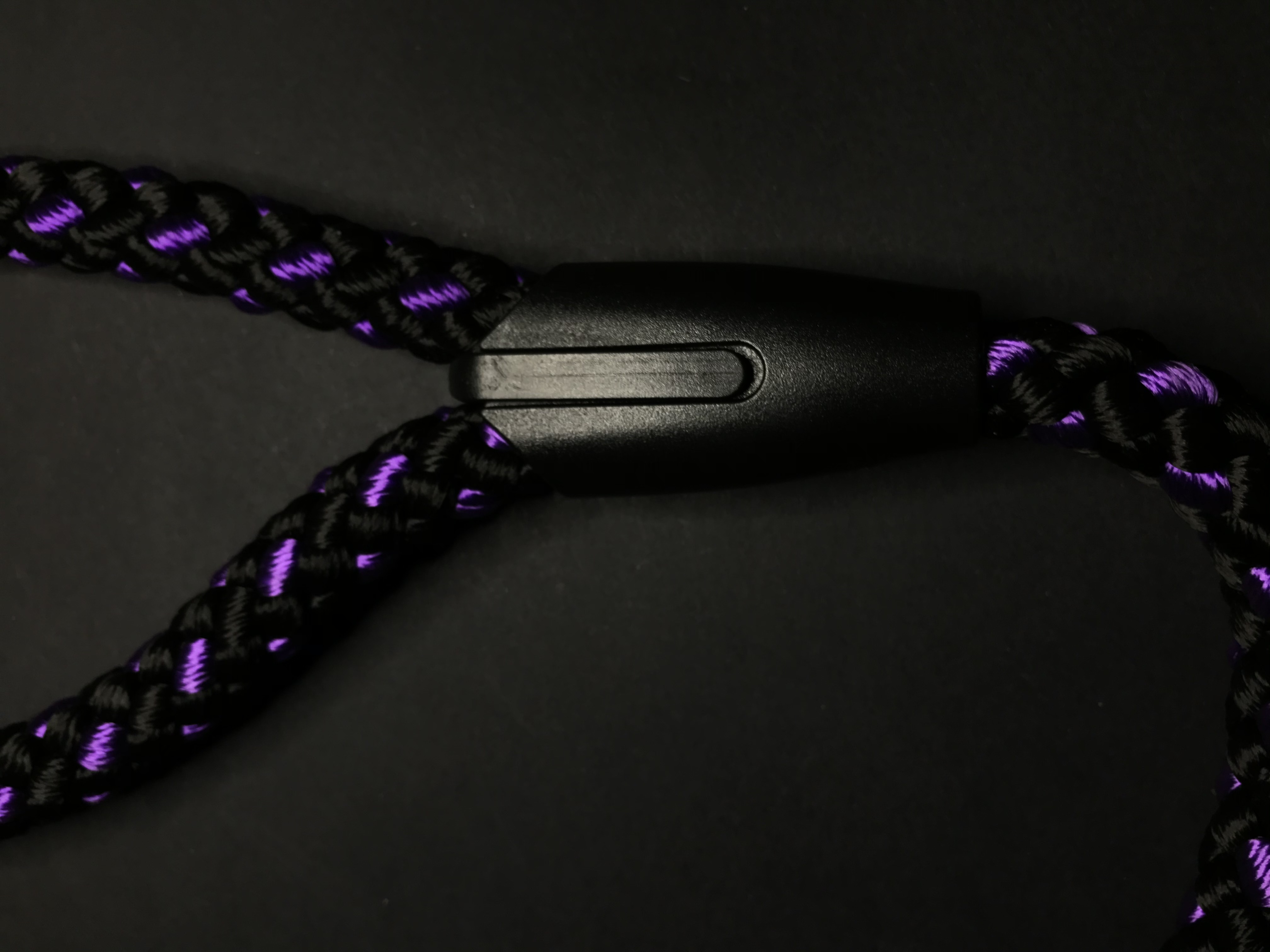 Palkar vodítko ucho pre psov 55 cm x 14 mm čierno-fialová