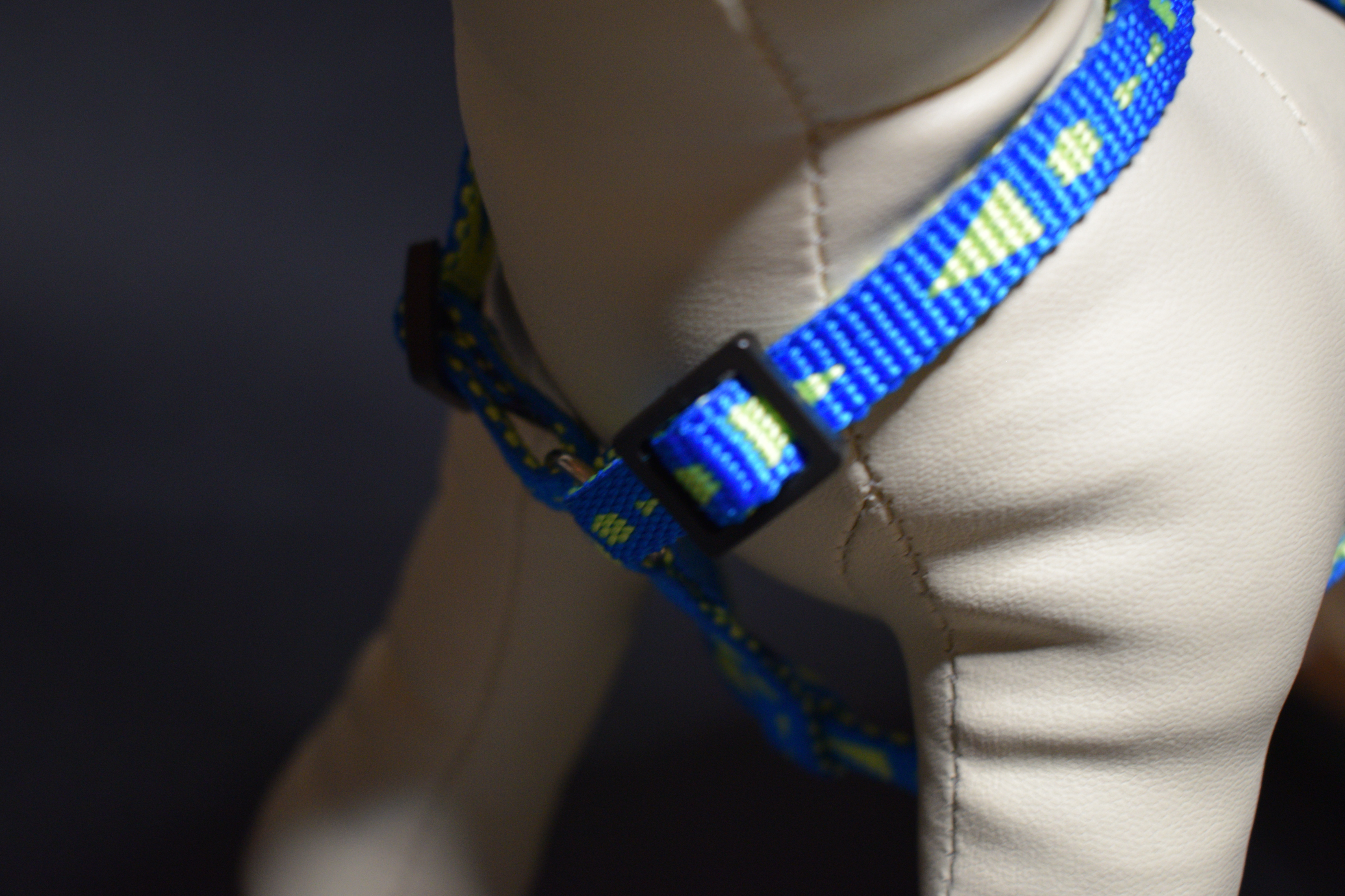 Palkar klasický postroj pre psov 22 cm - 40 cm veľ. 1 žlto-modrá s šípkami