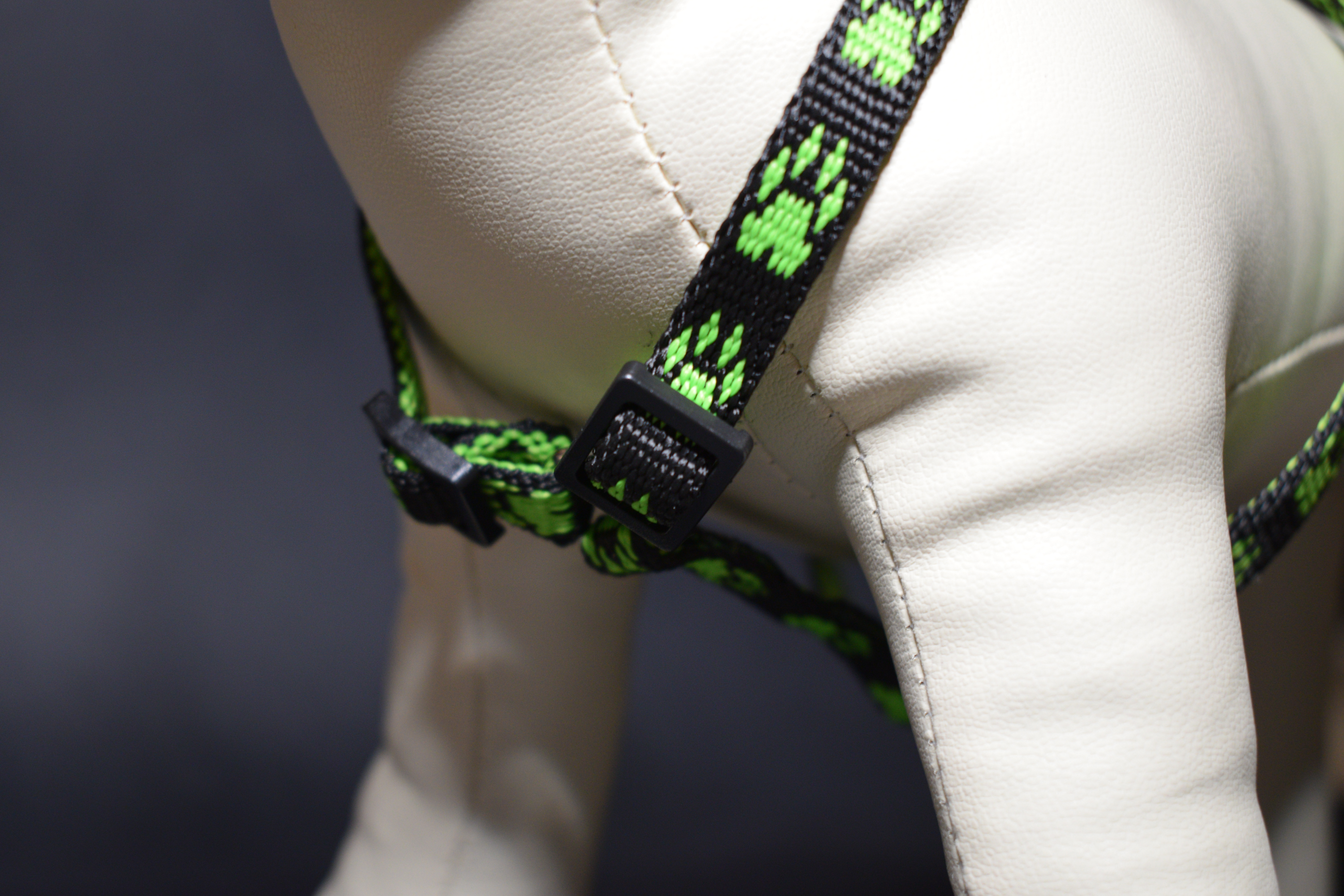 Palkar klasický postroj pre psov 22 cm - 40 cm veľ. 1 čierno-zelená s labkami