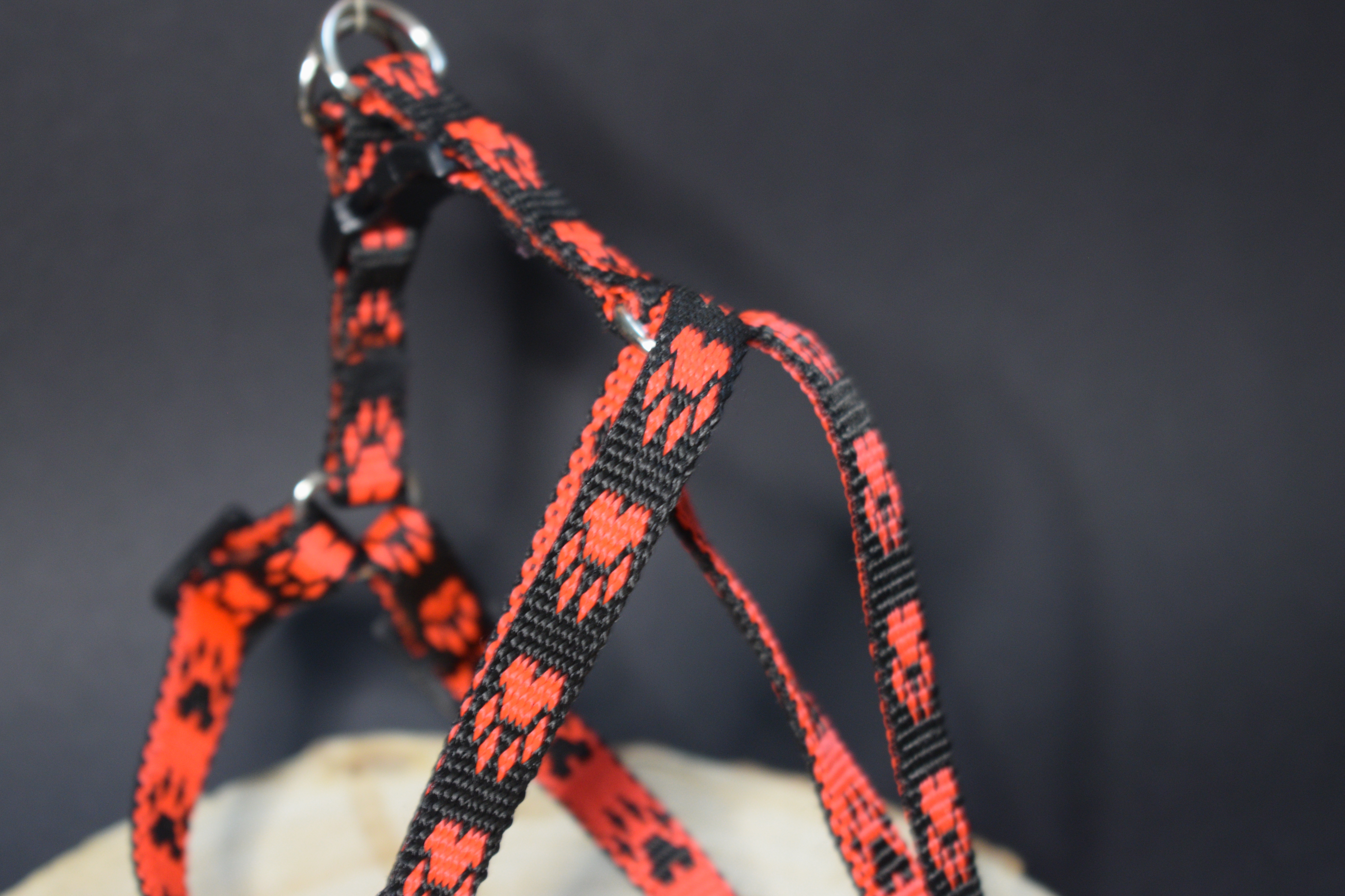 Palkar motýlik postroj pre psov 28 cm - 40 cm veľ. 1 čierno-červená s labkami