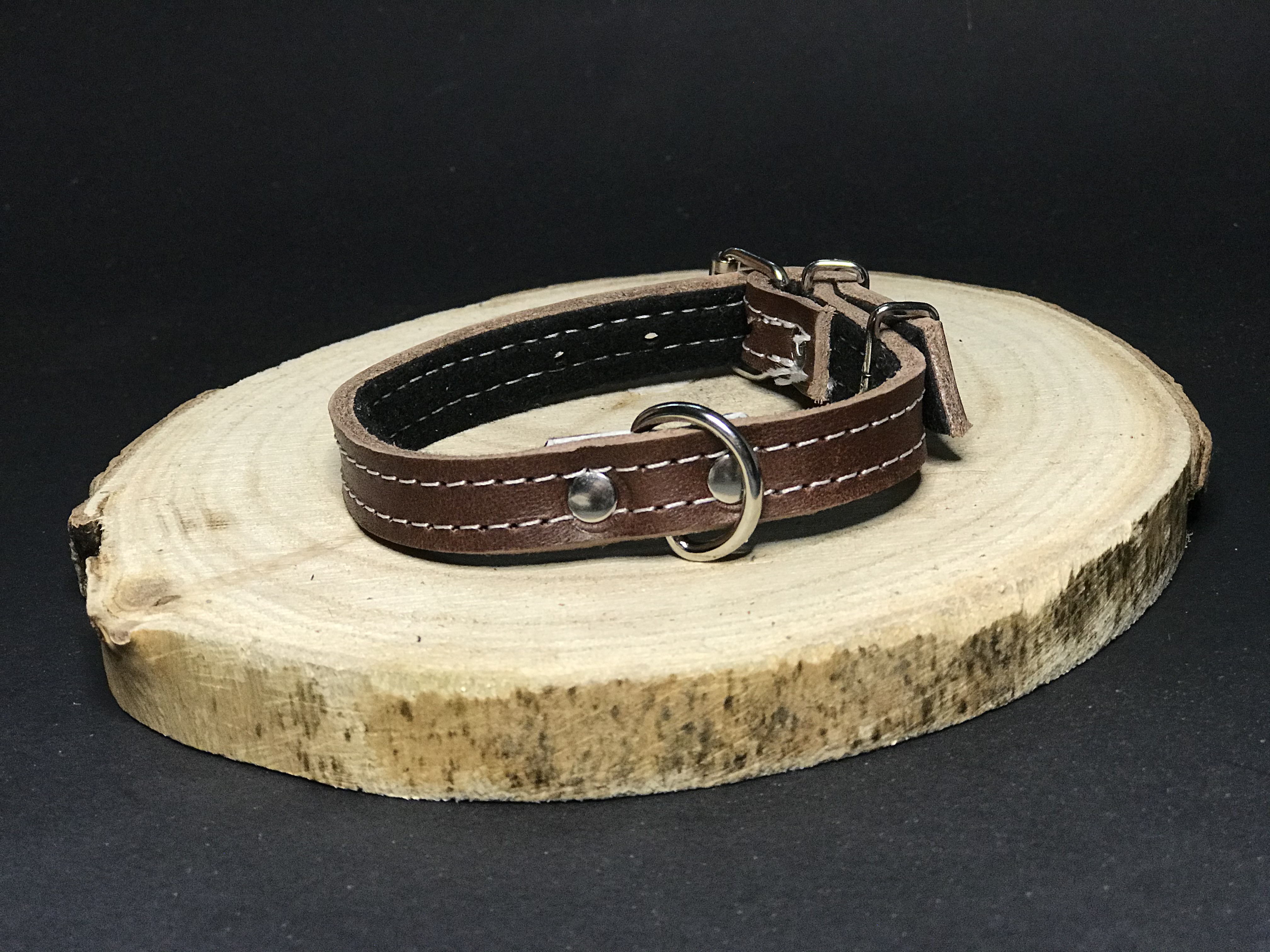 Palkar obojok z kože hladenice pre psov 30 cm x 14 mm hnedá