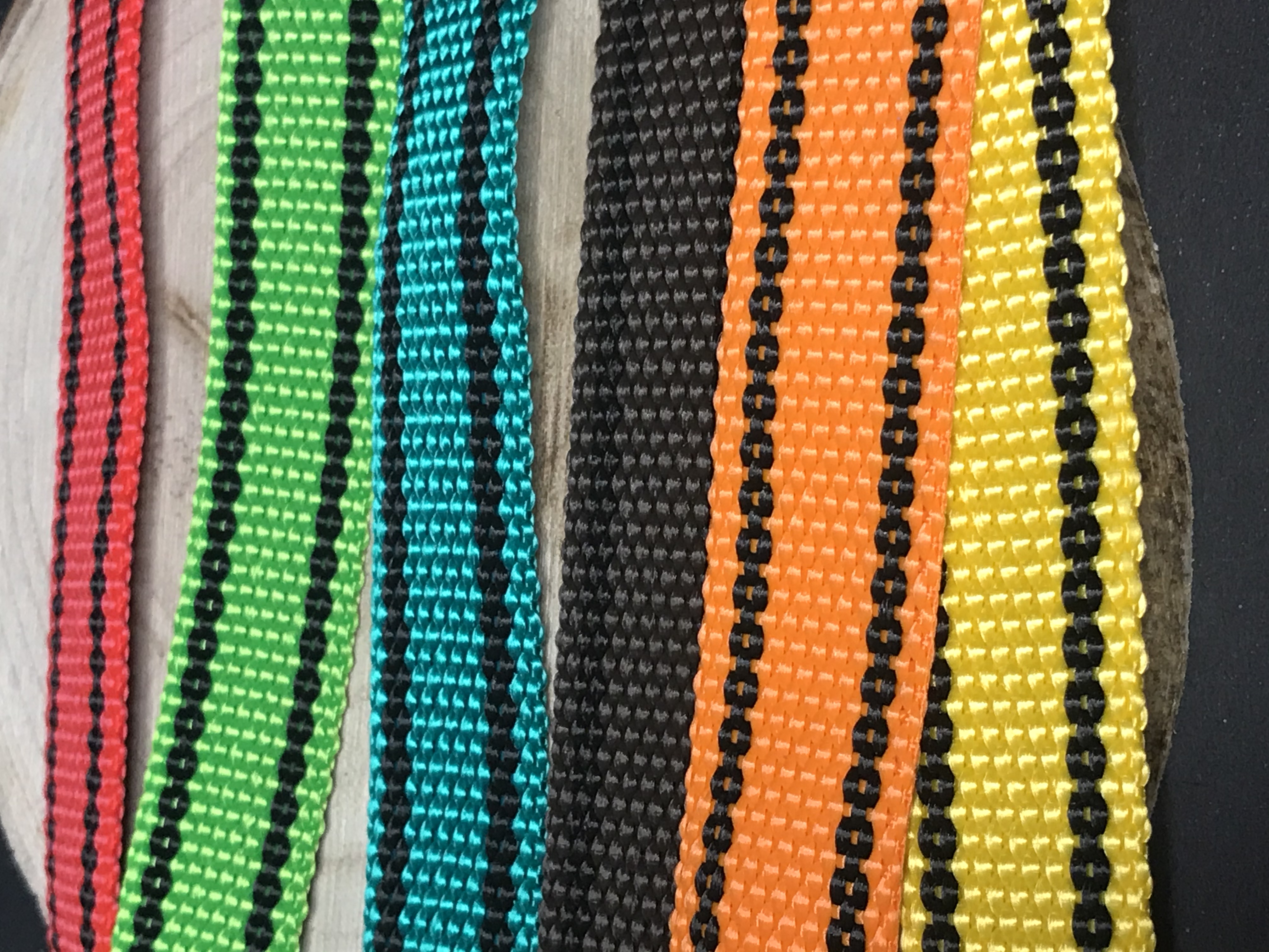 Palkar bezpečnostný pás do auta pre veľké psy 65 cm x 25 mm žltá s páskami