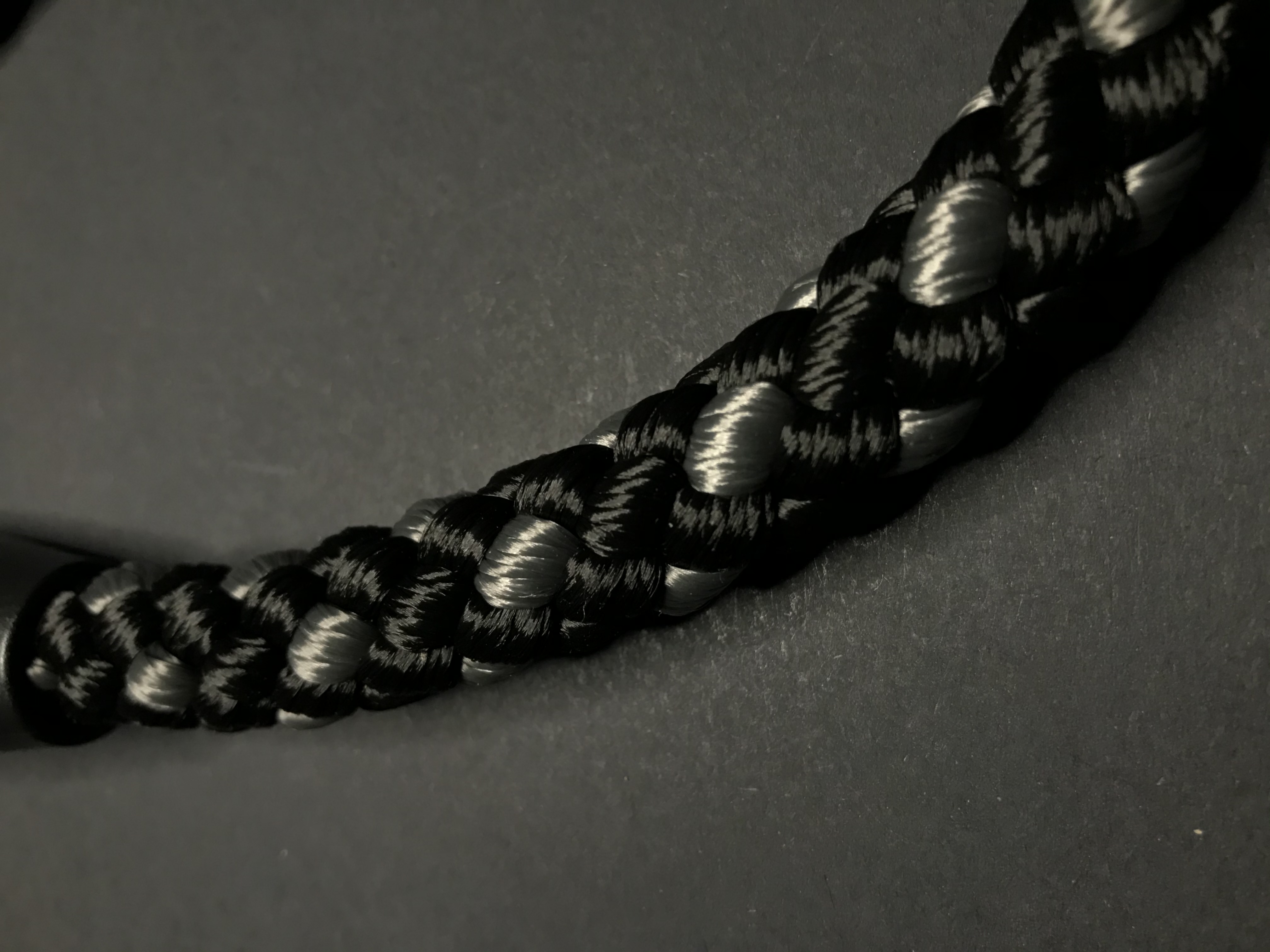 Palkar vodítko ucho pre psov 55 cm x 14 mm čierno-šedá