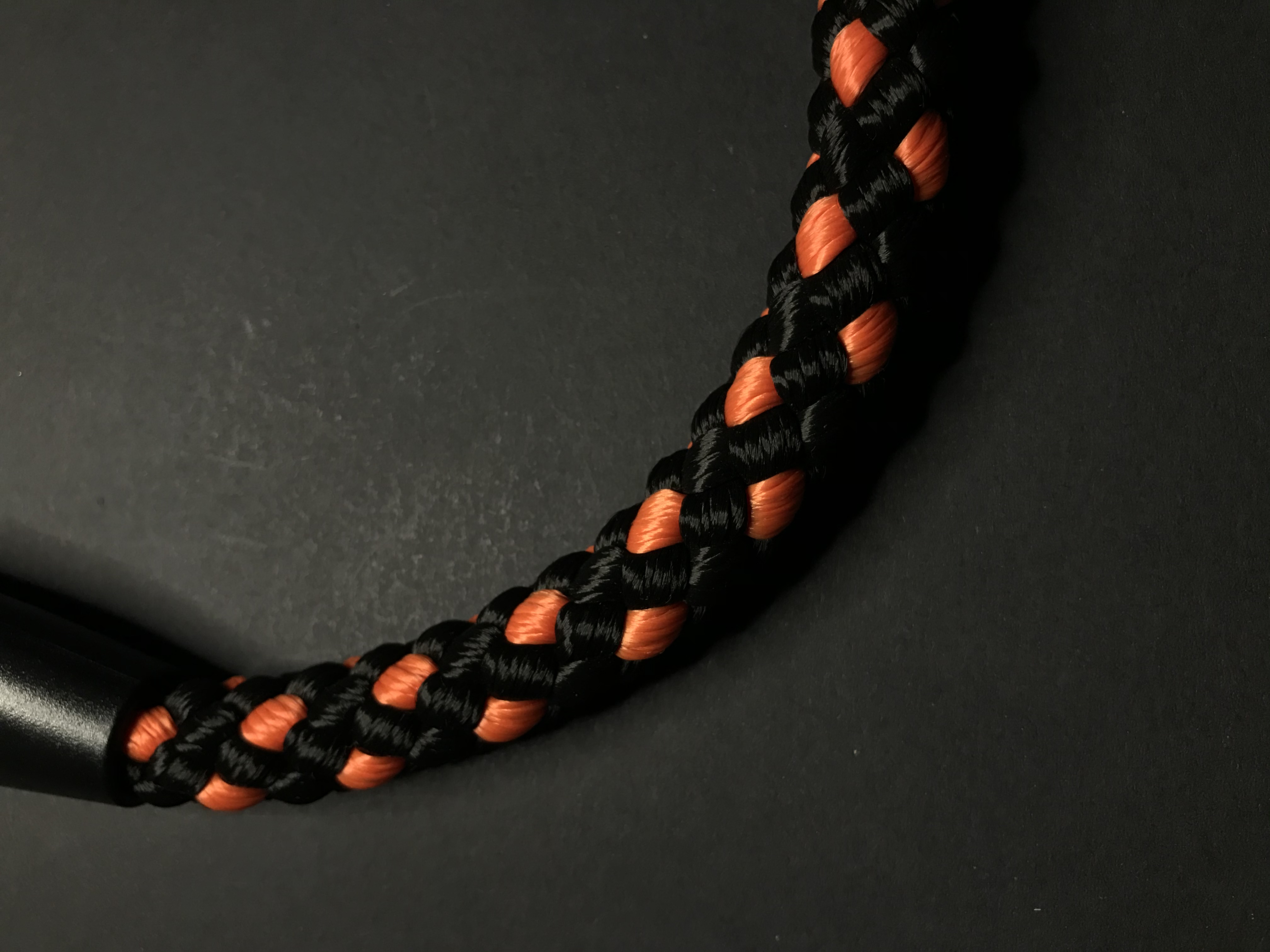 Palkar vodítko ucho pre psov 55 cm x 14 mm čierno-oranžová