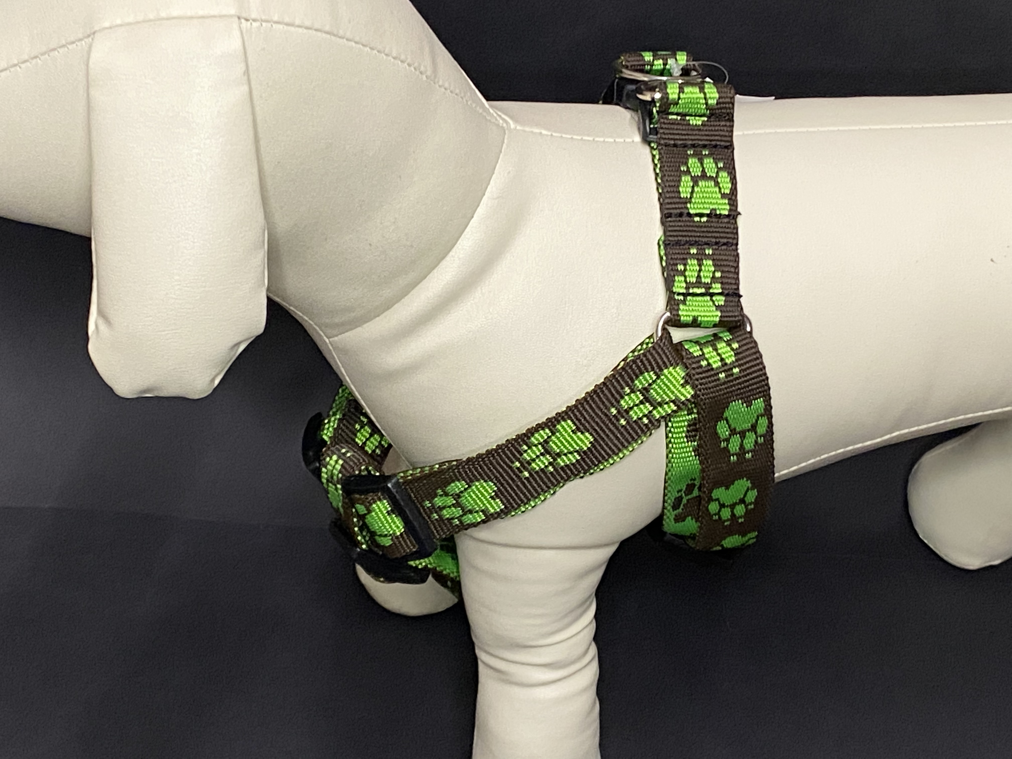 Palkar motýlik postroj pre psov 48 cm - 72 cm veľ. 4 hnědo-zelená s labkami